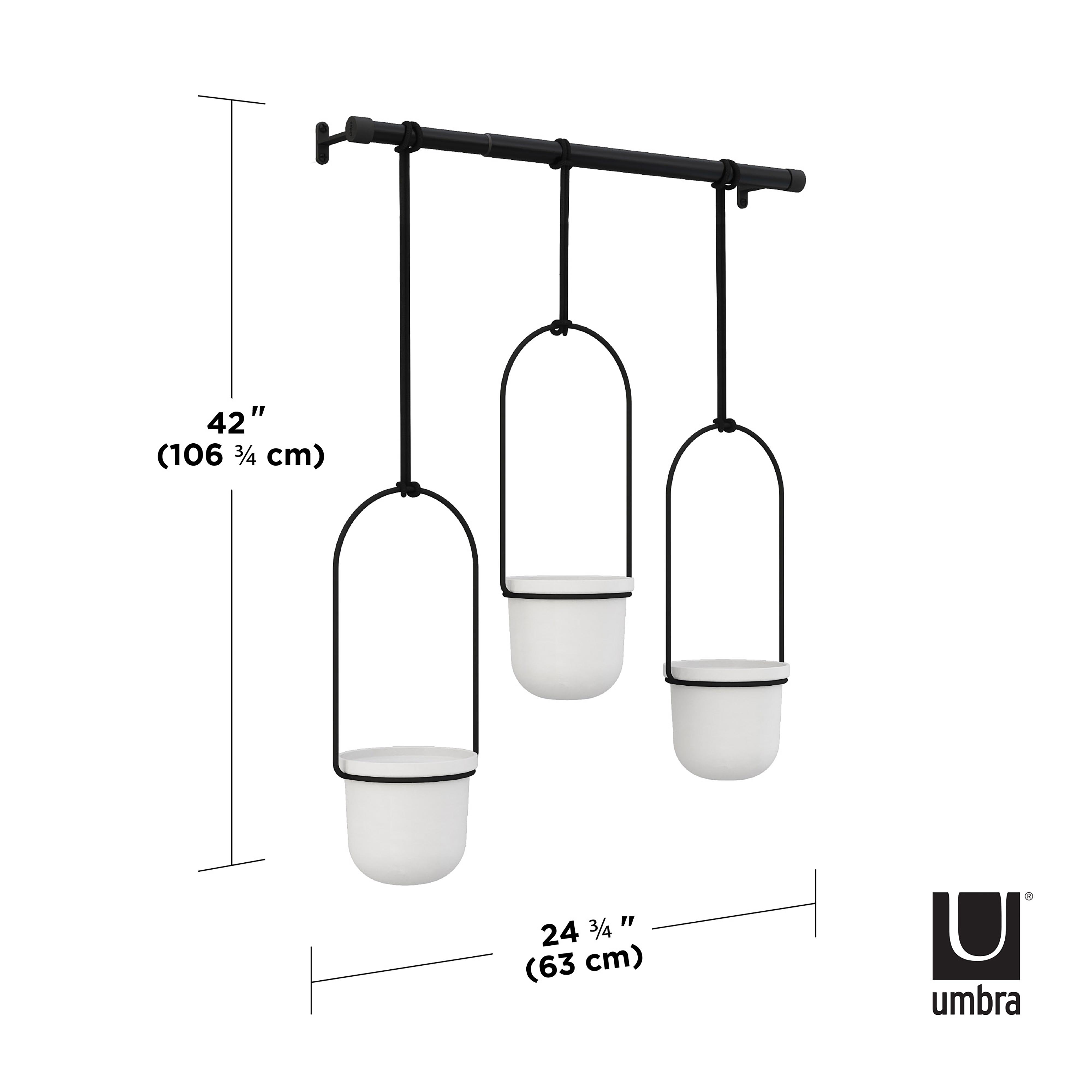 Umbra Triflora Hanging Planter White & Black