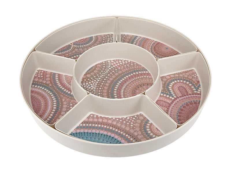 Maxwell & Williams Lou Martin Uplift Melamine Divided Platter Set Stone 7 Piece