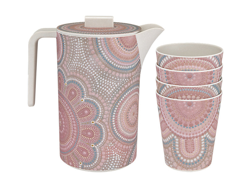 Maxwell & Williams Lou Martin Uplift Melamine Jug and Tumbler Stone 7Piece 5 Piece