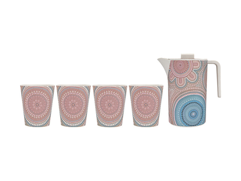 Maxwell & Williams Lou Martin Uplift Melamine Jug and Tumbler Stone 7Piece 5 Piece