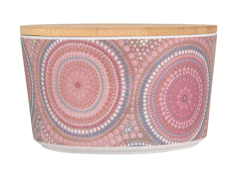 Maxwell & Williams Lou Martin Uplift Melamine Bowl with Lid Stone 12 x 7cm