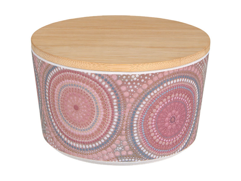 Maxwell & Williams Lou Martin Uplift Melamine Bowl with Lid Stone 12 x 7cm