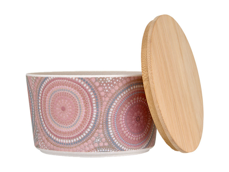 Maxwell & Williams Lou Martin Uplift Melamine Bowl with Lid Stone 12 x 7cm
