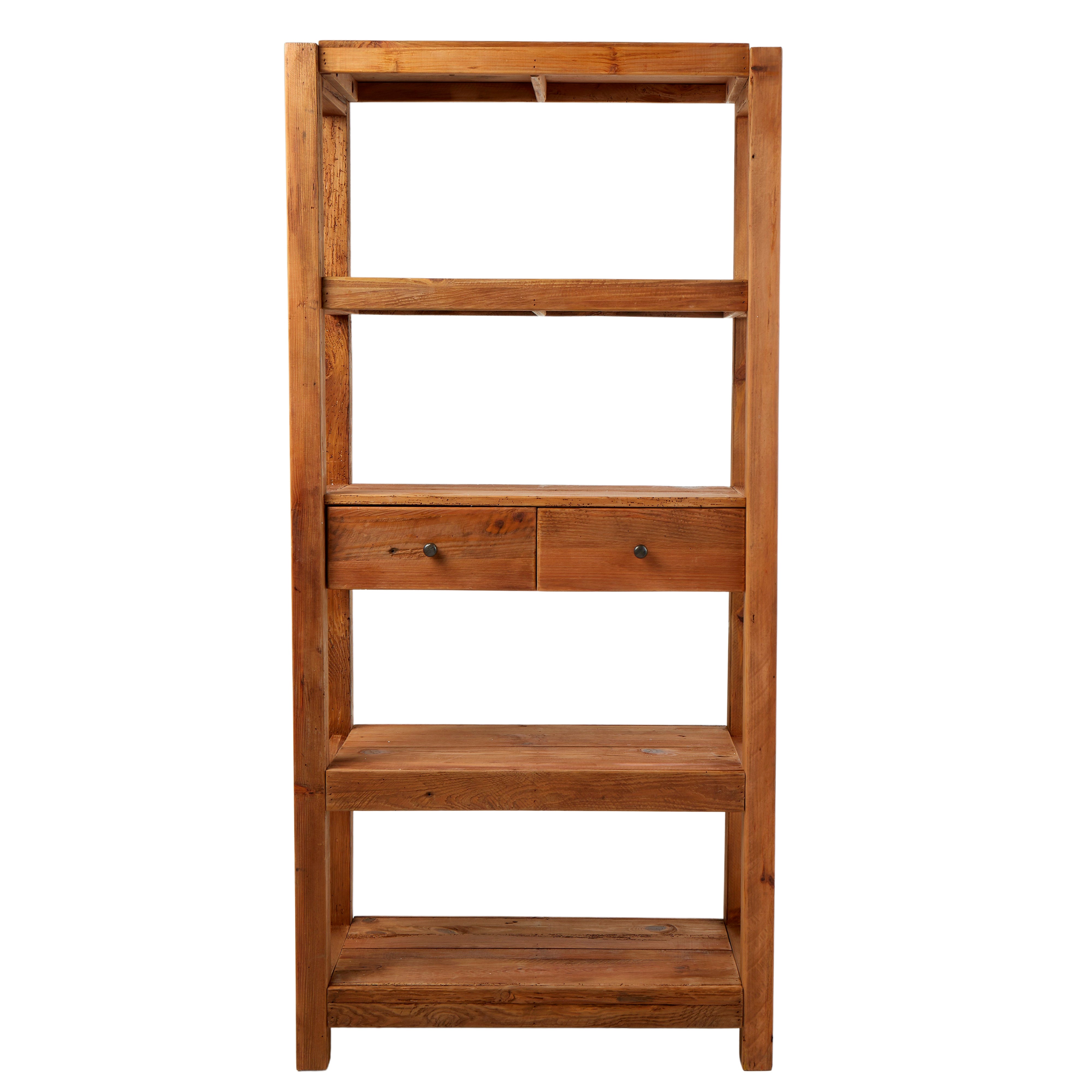 Amalfi Reclaimed Pine Wood Shelving Unit Natural