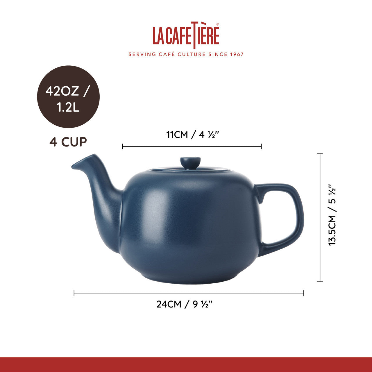 La Cafetière Ceramic Teapot 1.2L (Navy)