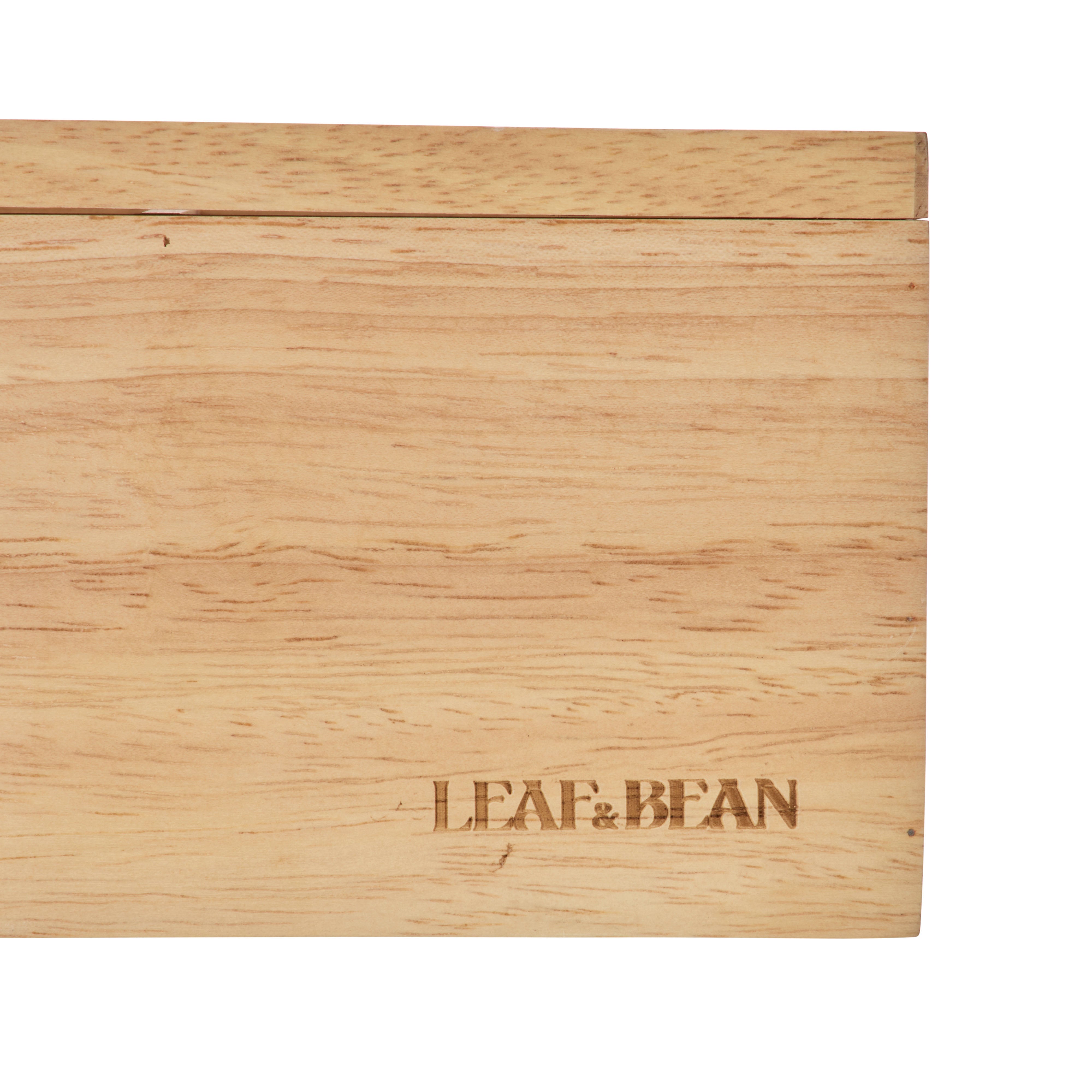 Leaf & Bean Wooden Tea Box Long Natural