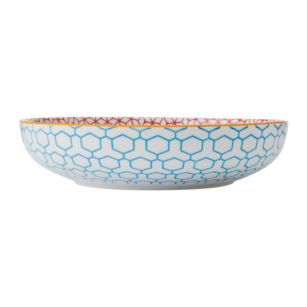 Mikasa Glazed Stoneware Coupe Bowl 21cm (Geometric Blue)