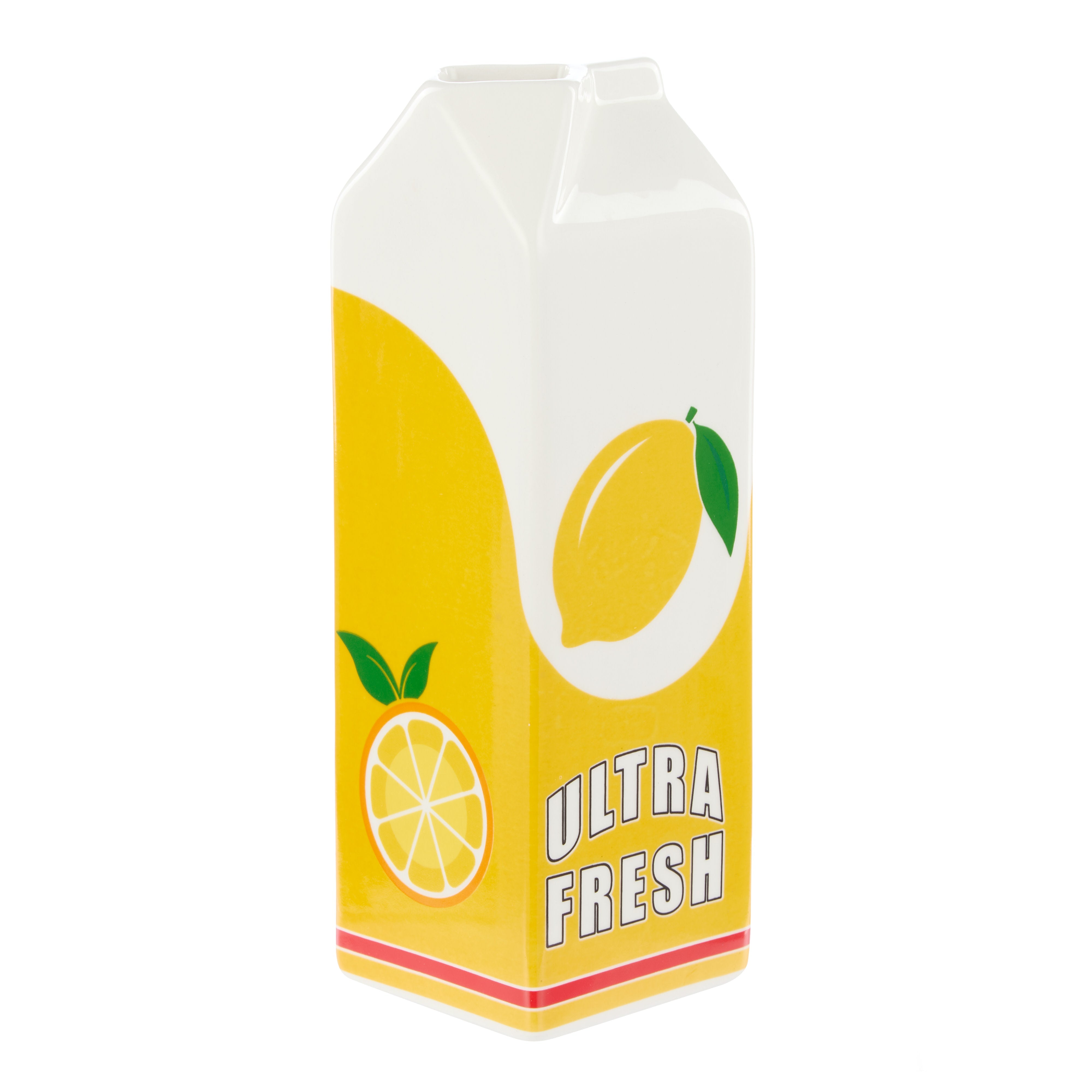 Emporium Lewis Ceramic Carton Vessel Lemon Multi-Coloured