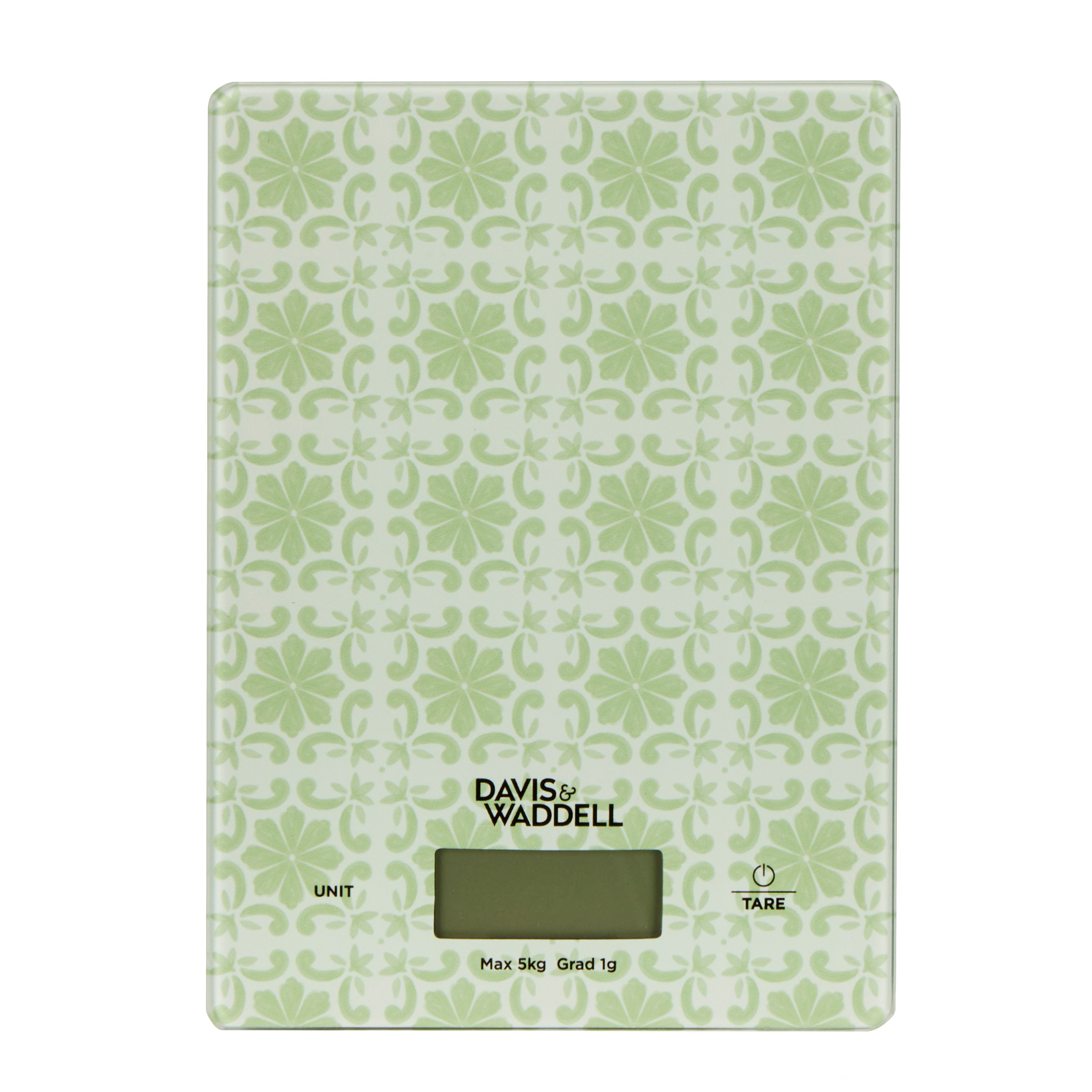 Davis & Waddell 5kg Digital Kitchen Scale Printed Green