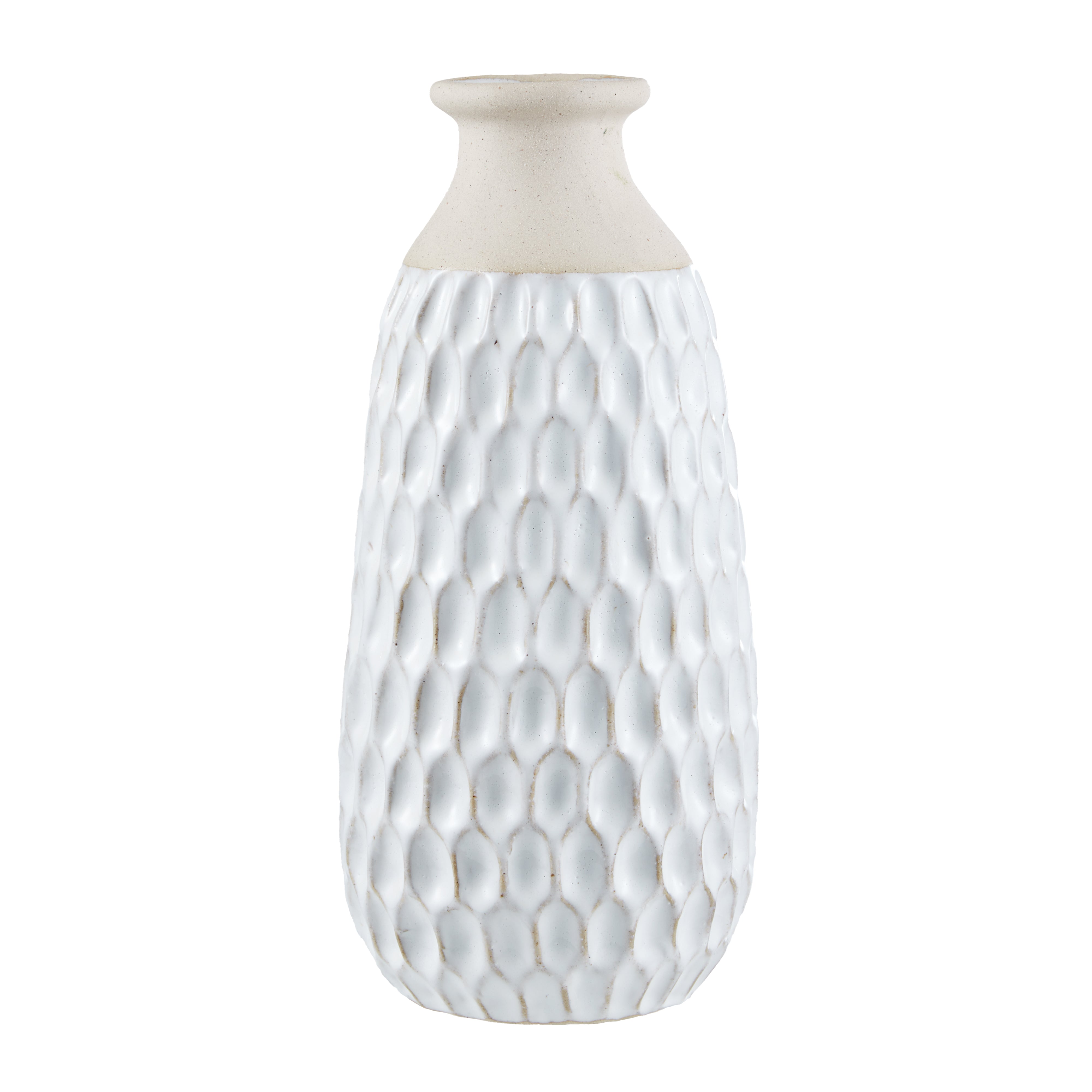 Amalfi Chichi Textured Vase Medium White & Brown