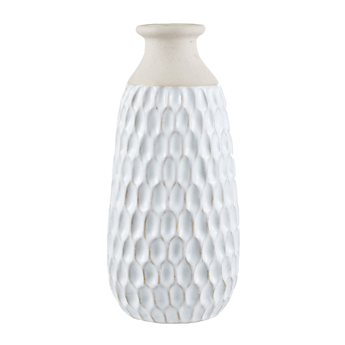 Amalfi Chichi Textured Vase Medium White & Brown