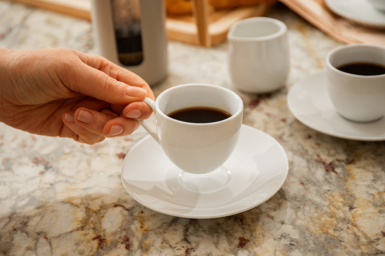 Mikasa Chalk Porcelain Espresso Cup & Saucer Set 2 Piece 90ml (White)
