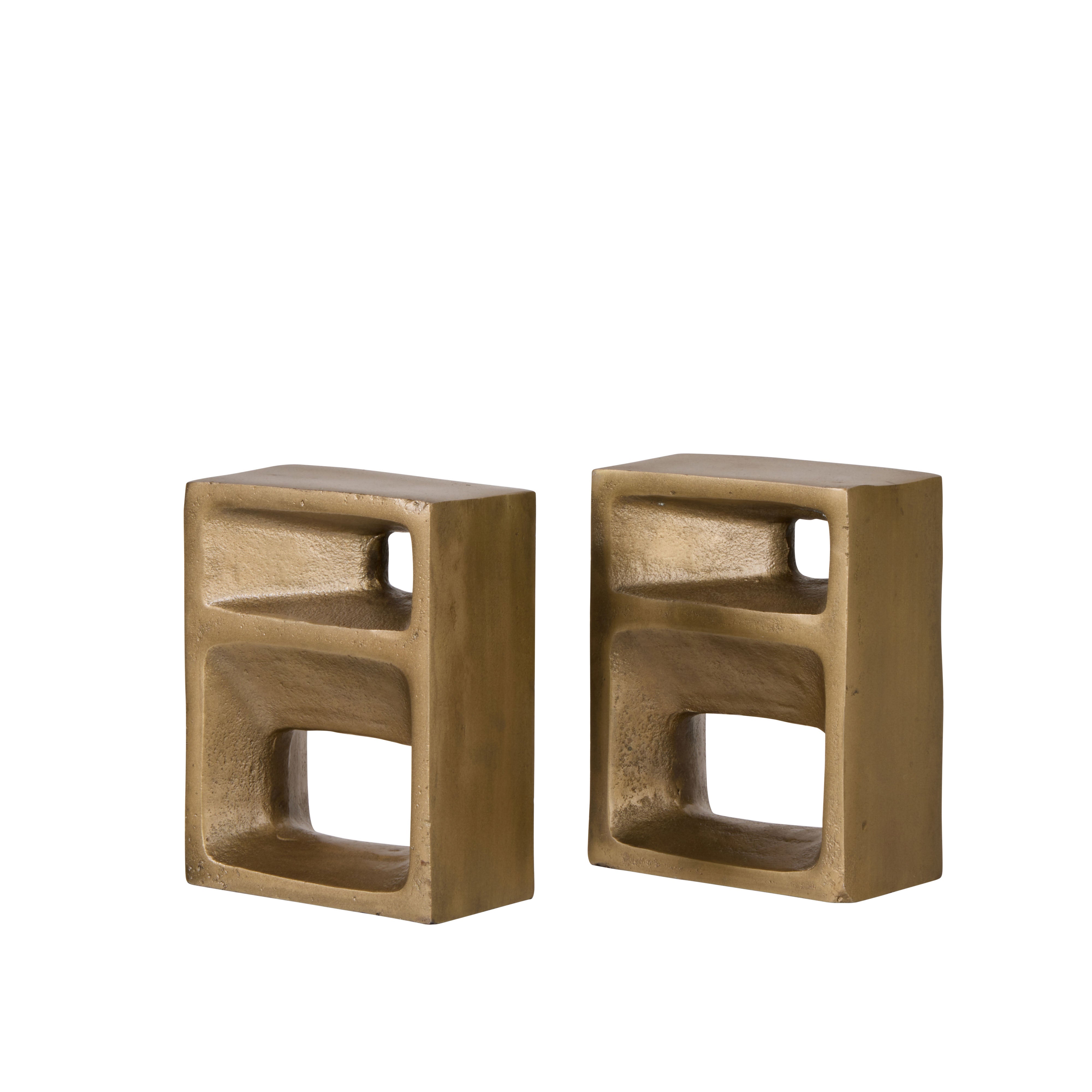 Grand Designs Cubis Bookends 2 Piece Set Gold