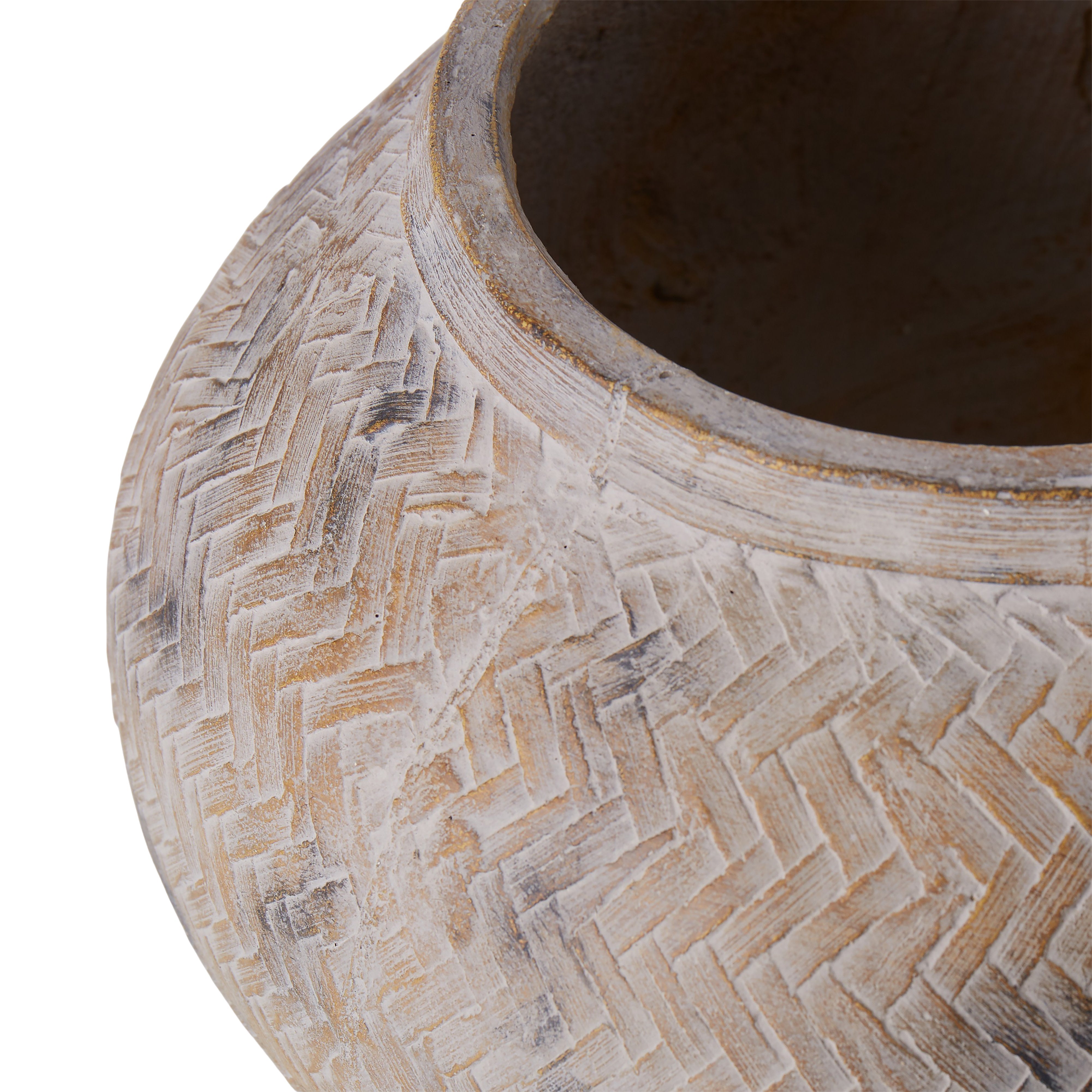 Rogue Distressed Cement Weave Vessel Multi-Coloured 32 x 19cm