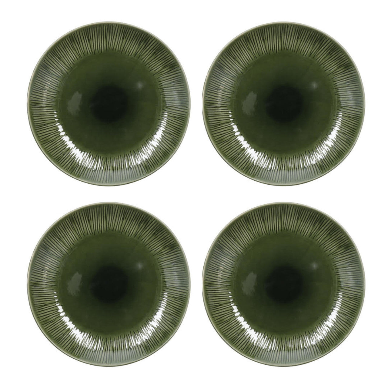 Mikasa Jardin Stoneware Dinner Plate Set 4 Piece 27cm (Green)