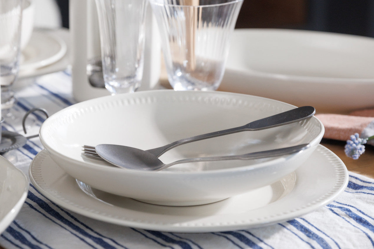 Mikasa Cranborne Stoneware Pasta Bowl Set 4 Piece 24cm (Cream)