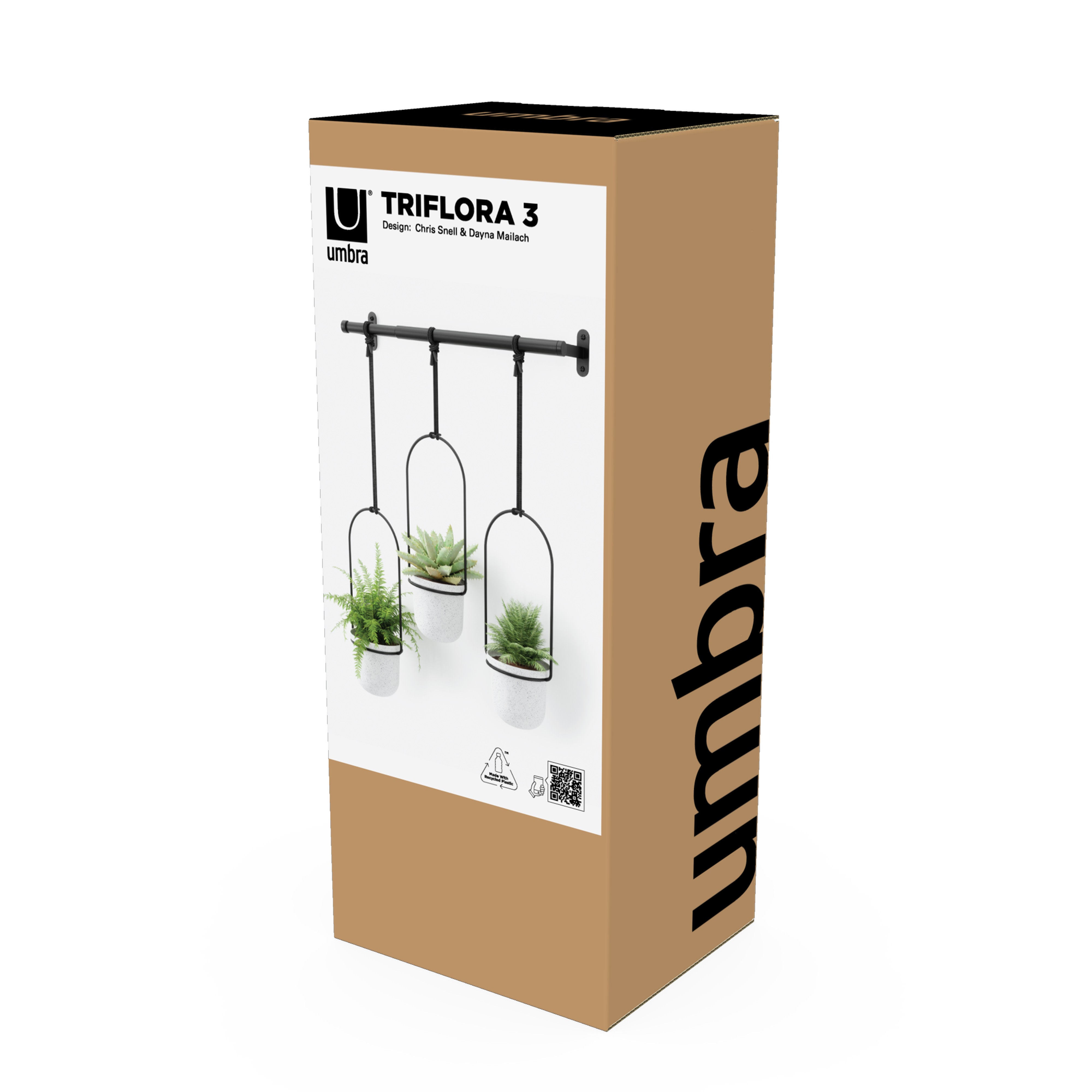Umbra Triflora Hanging Planter White & Black
