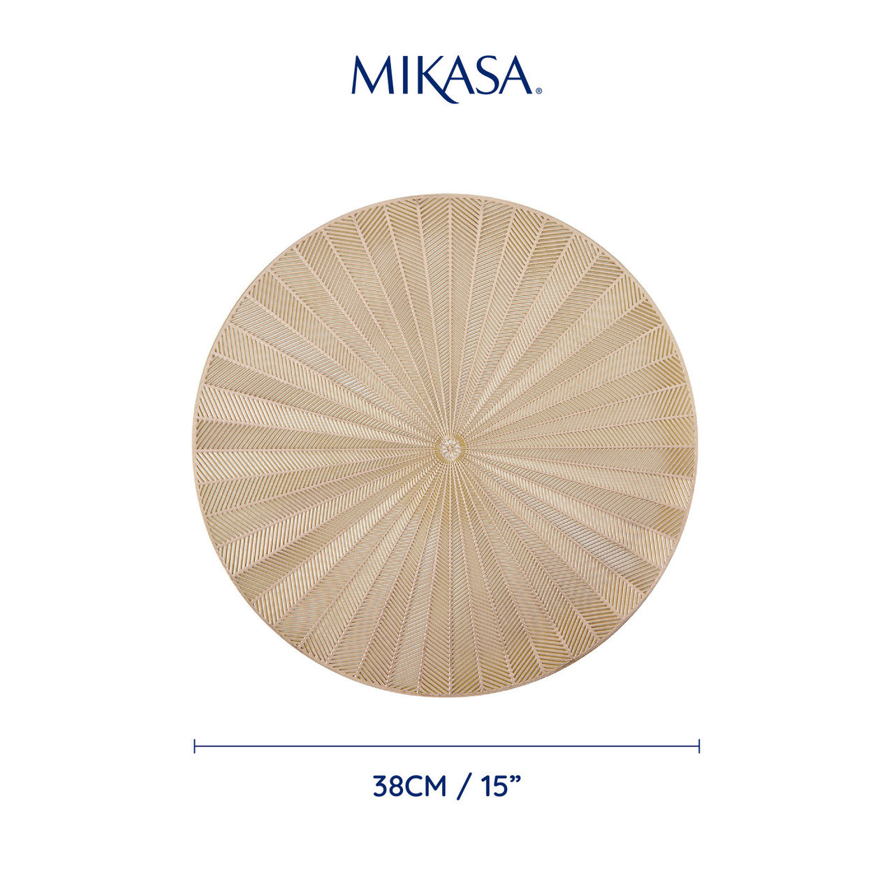 Mikasa PU Round Placemat Set 4 Piece 38cm (Gold)