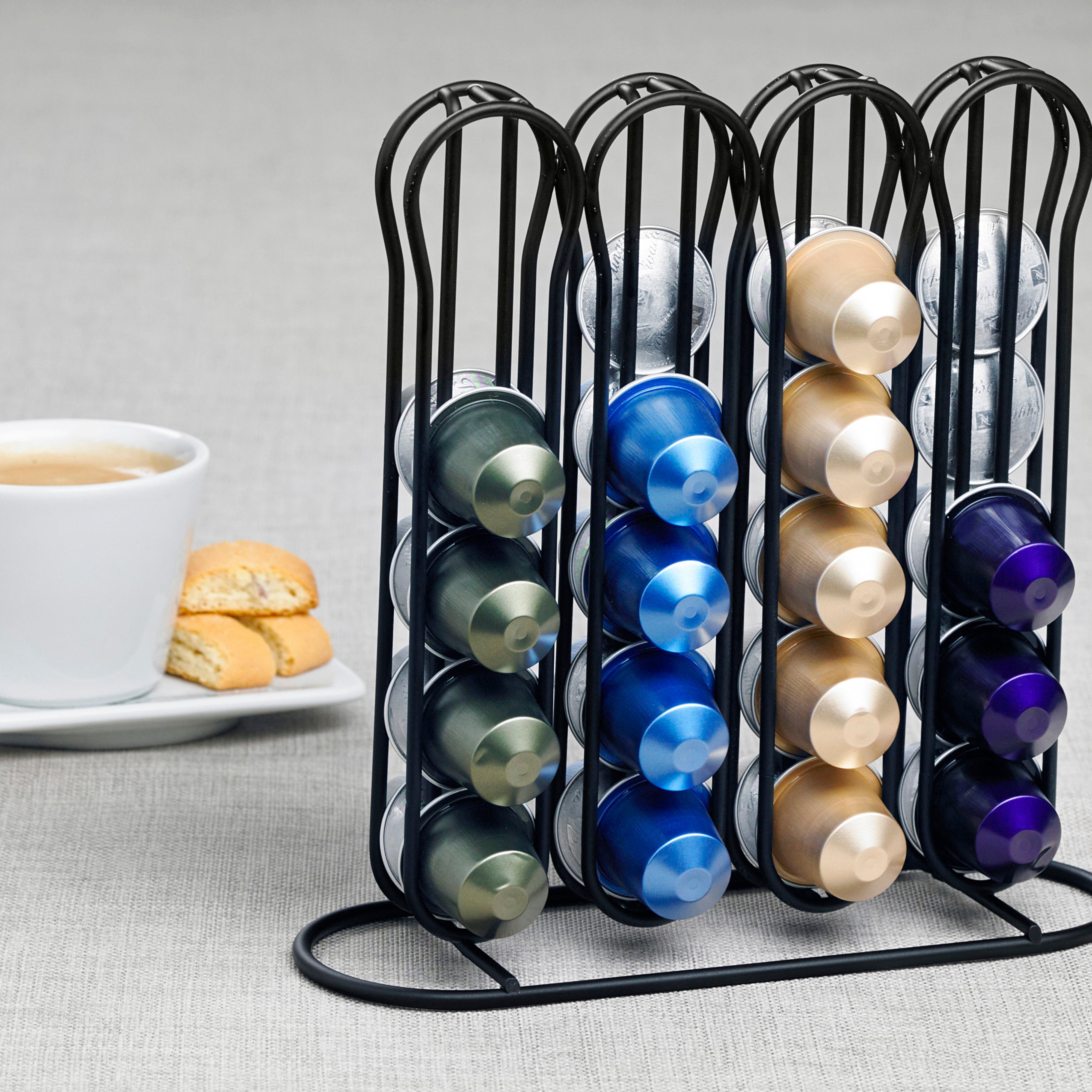 Leaf & Bean Coffee Capsule Holder Black