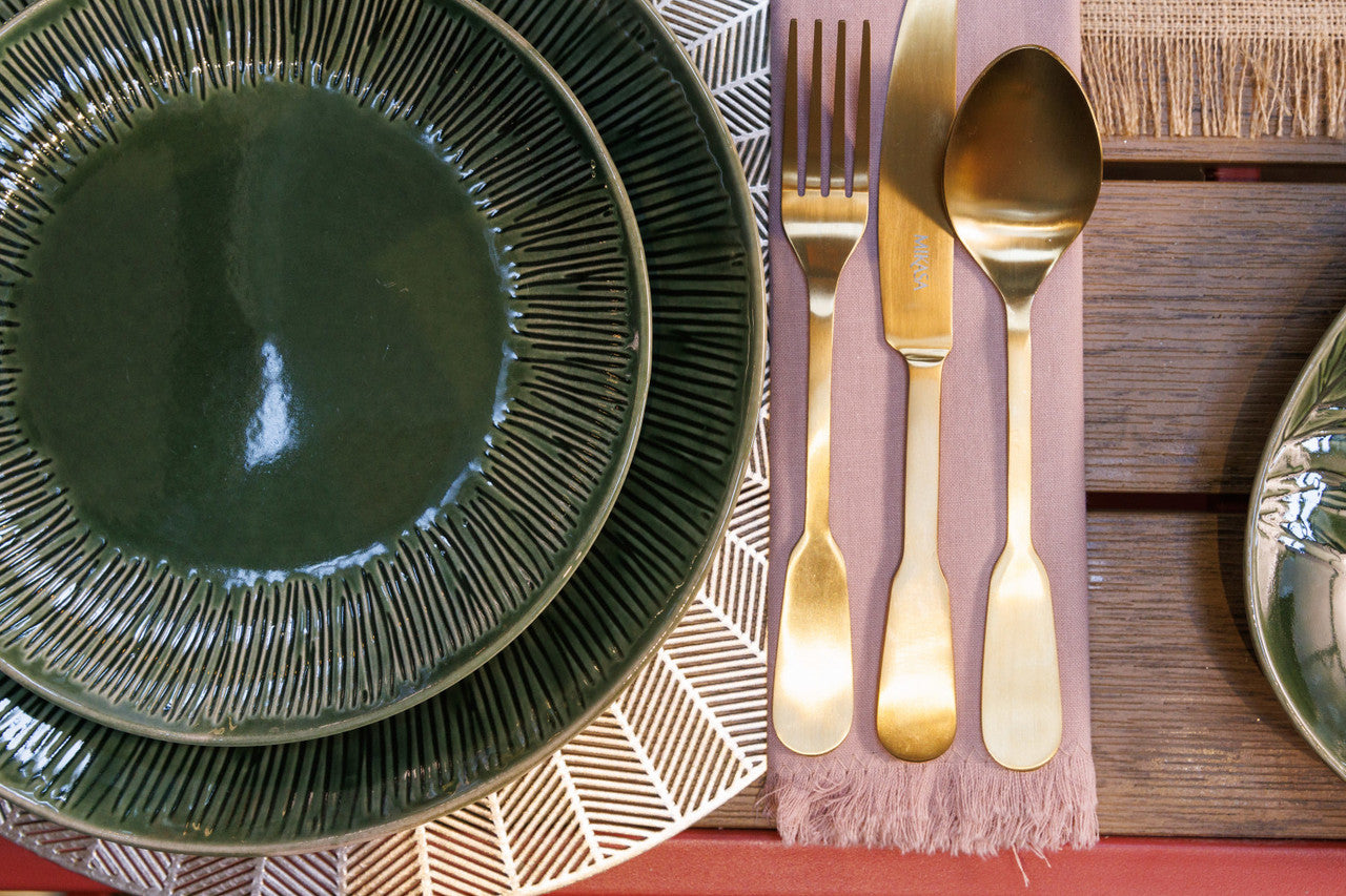 Mikasa Jardin Stoneware Side Plate Set 4 Piece 22cm (Green)