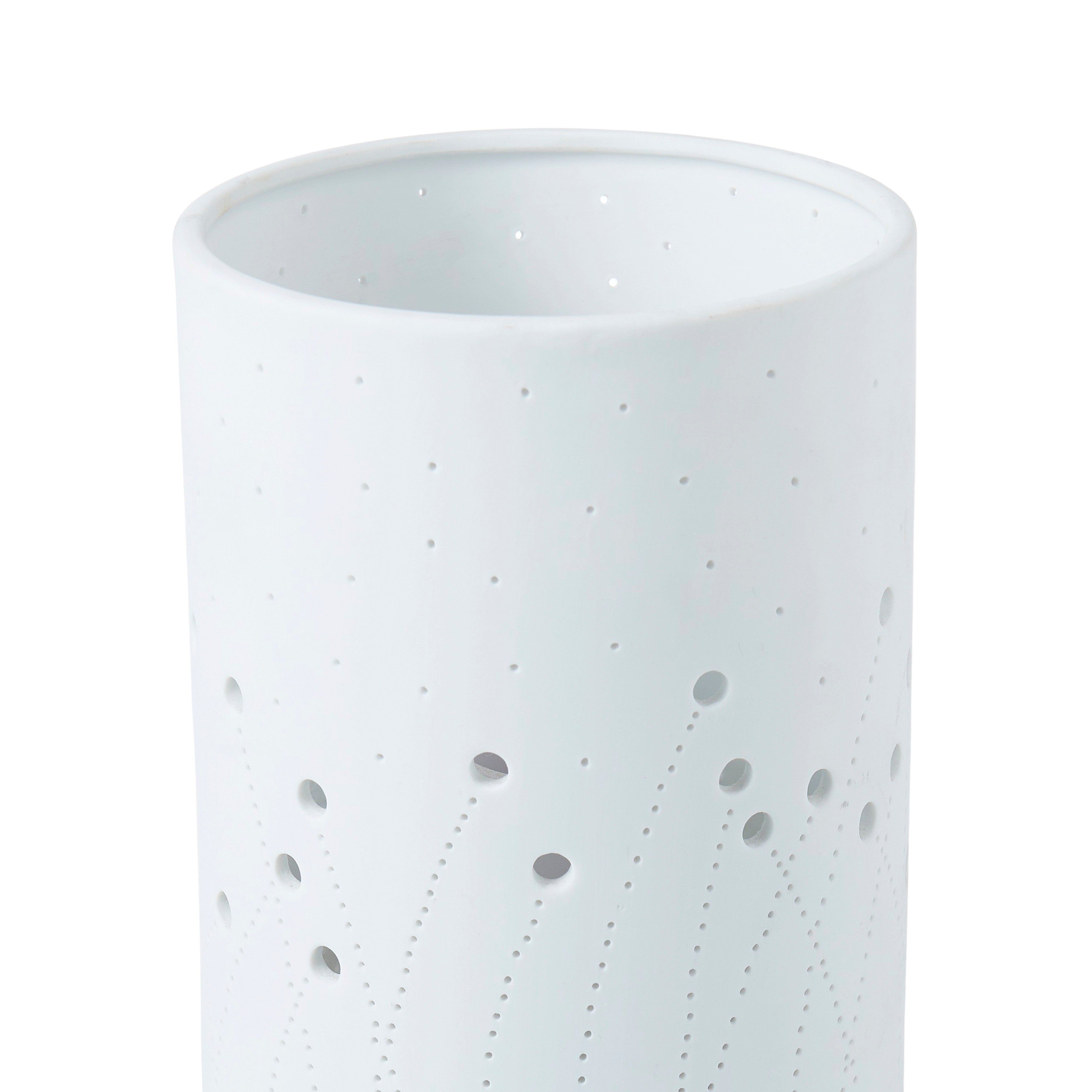 Emporium Cylinder Lamp- Cutout White