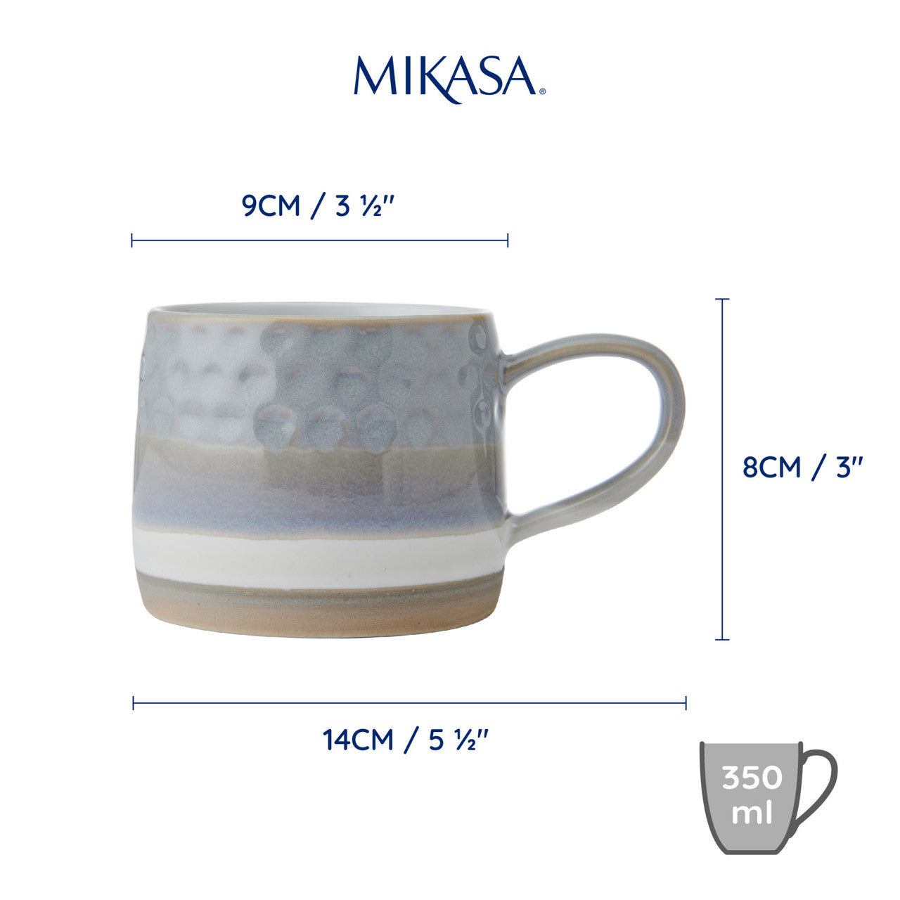 Mikasa Stoneware Mug 320ml (Textured Ombre Grey)
