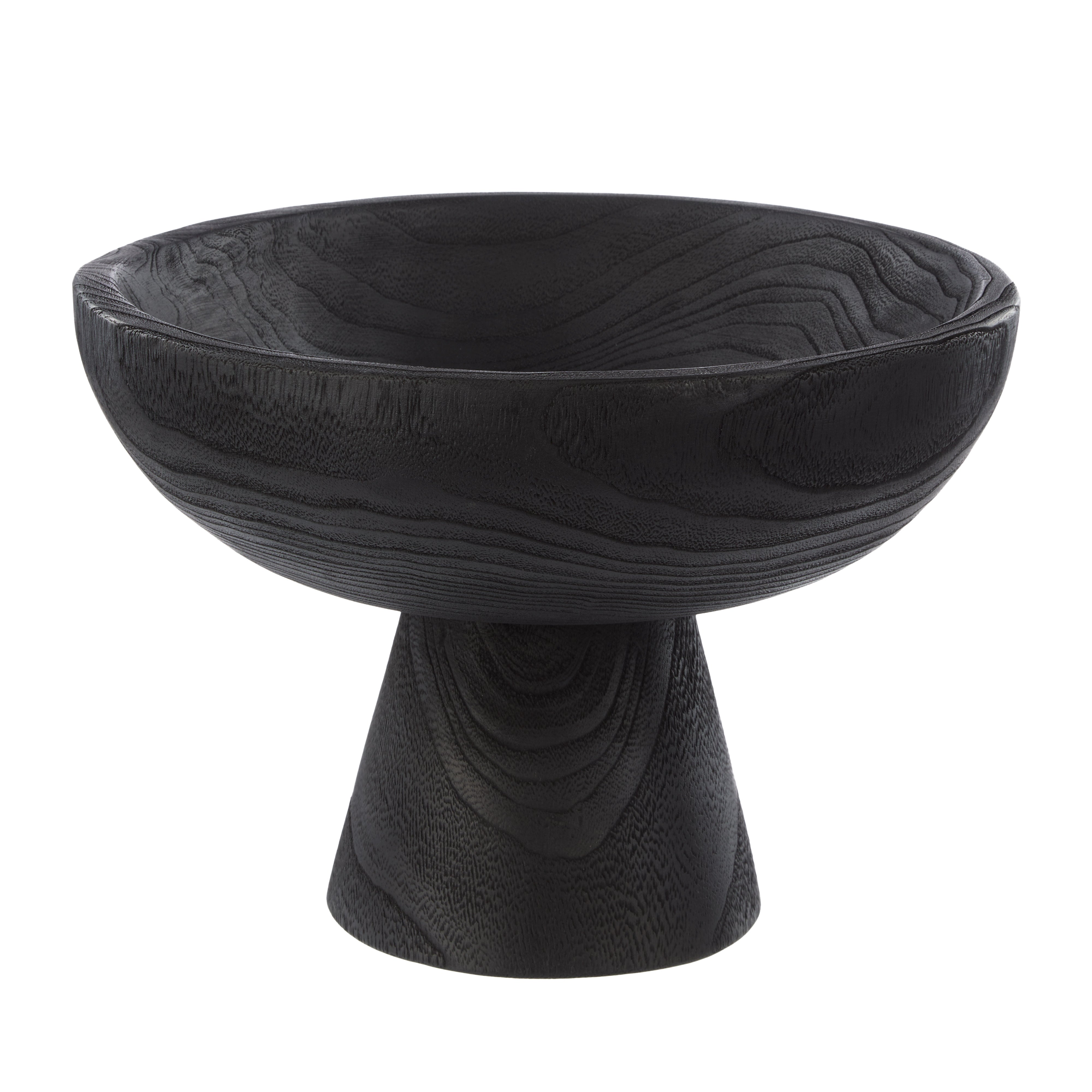 Amalfi Picton Footed Timber Bowl Black
