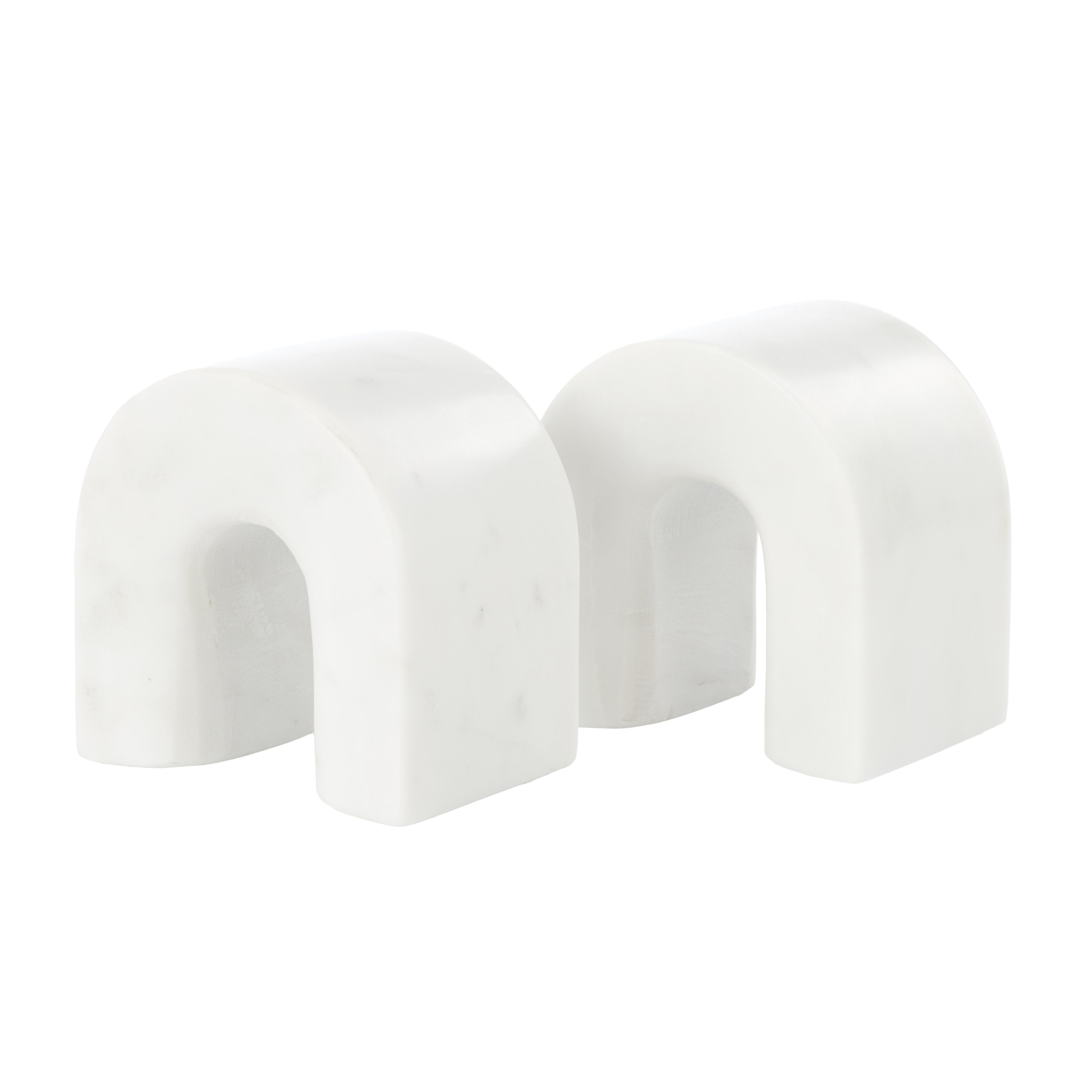 Amalfi Boyd Marble Bookend 2 Piece Set White