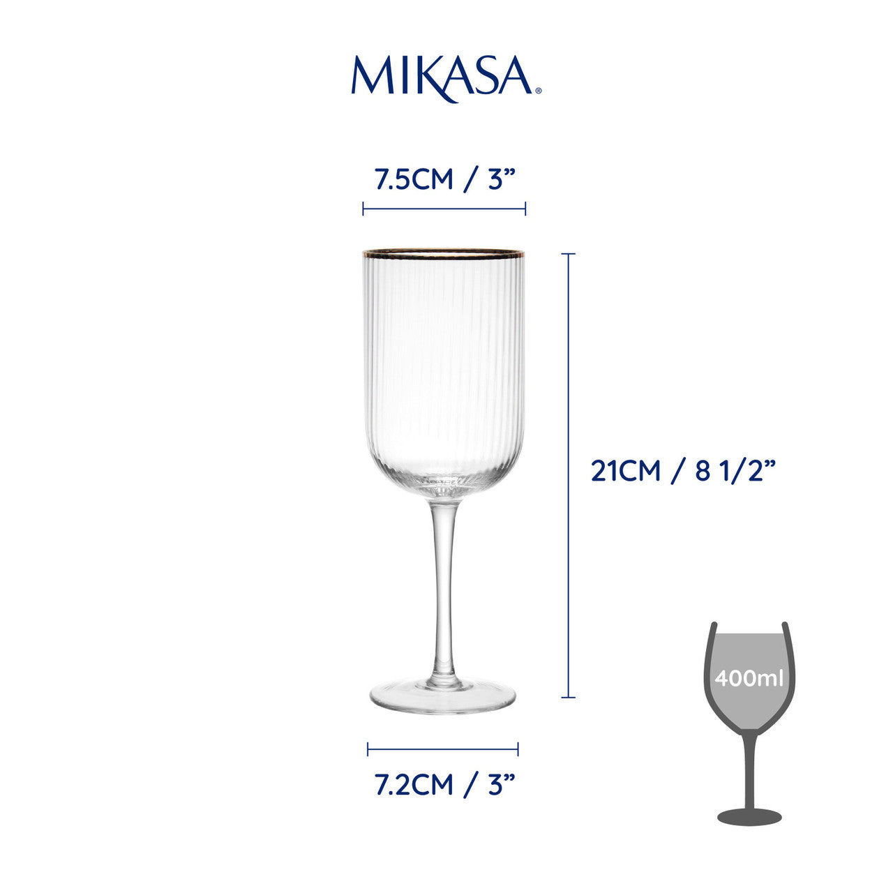 Mikasa Sorrento White Wine Glass Set 4 Piece 400ml