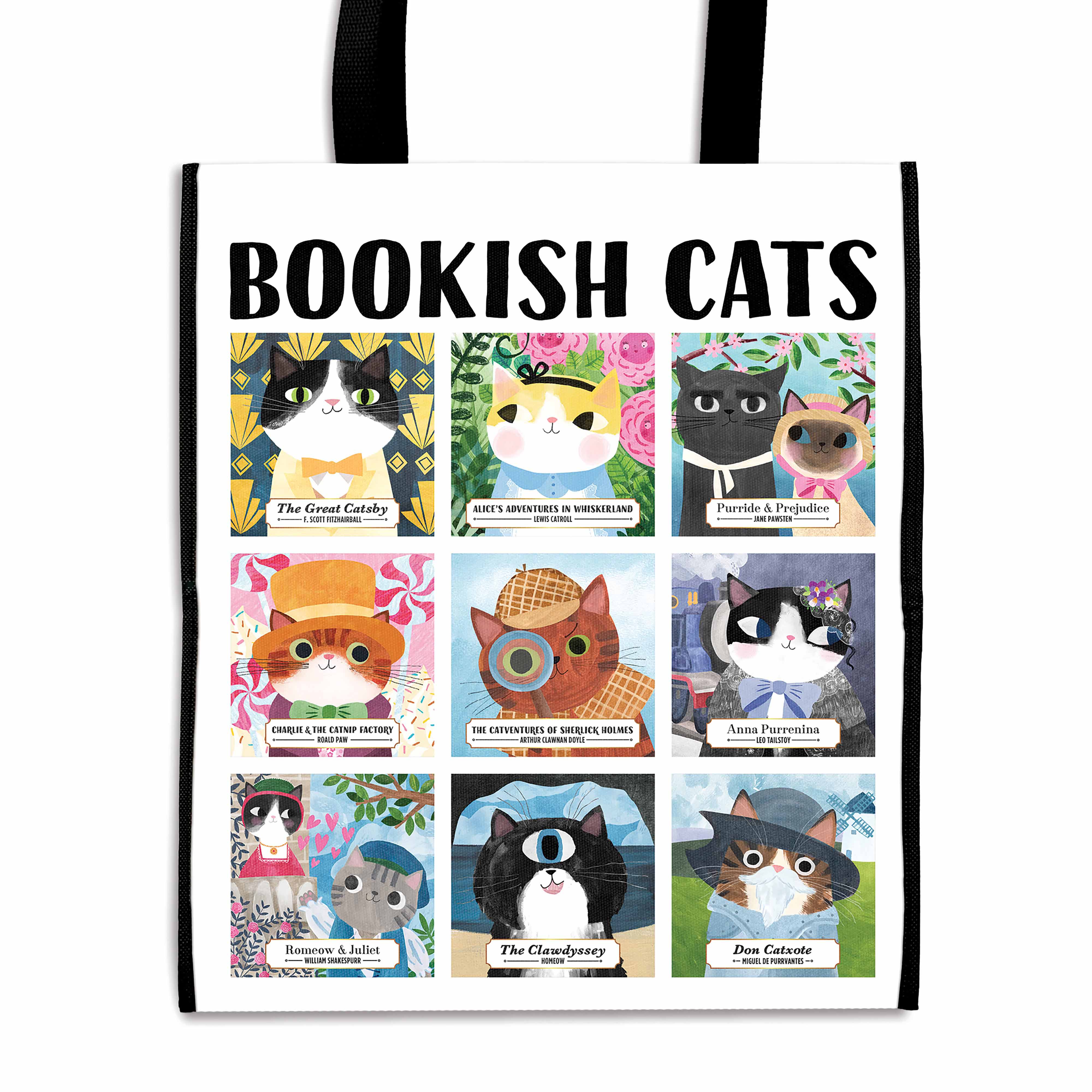 Mudpuppy Bookish Cats Reusable Shopping Bag