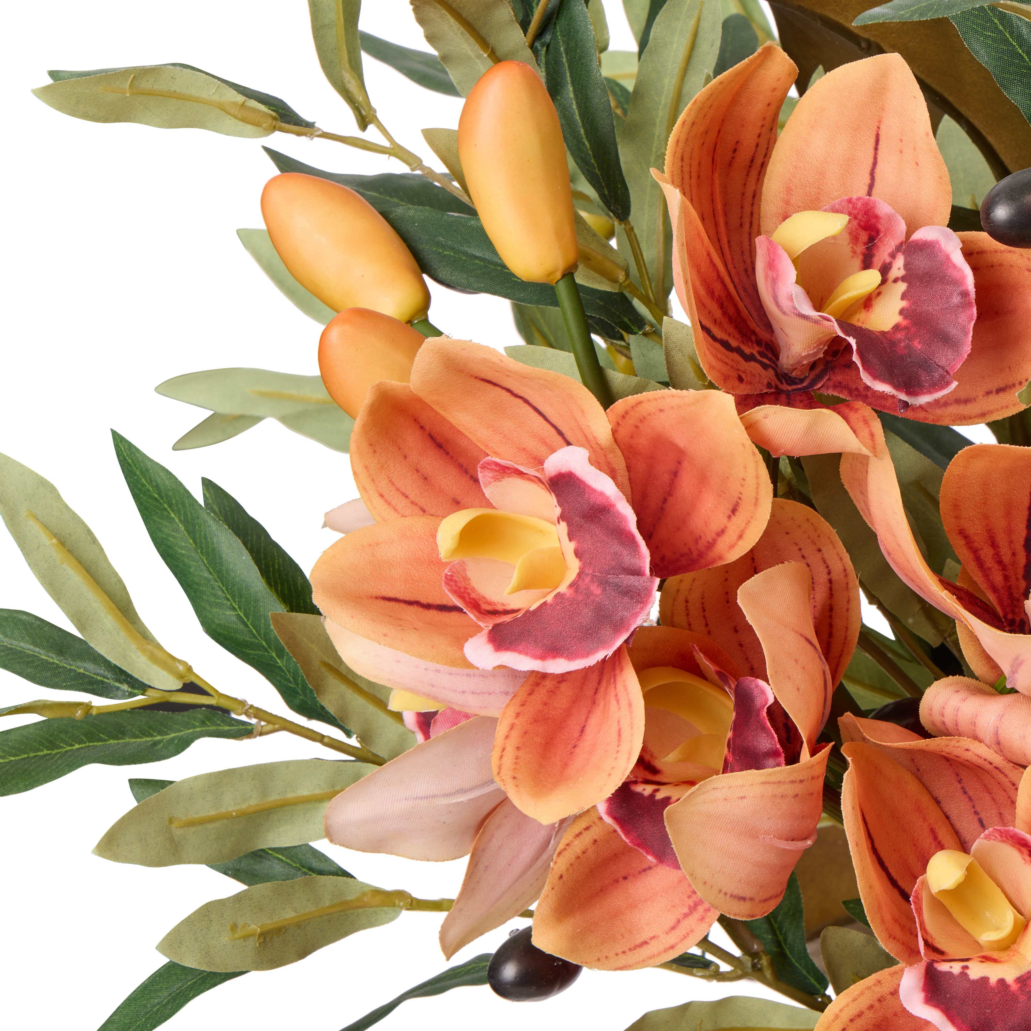 Rogue Cymbidium Olive Mix - Douglas Vase Orange & Green