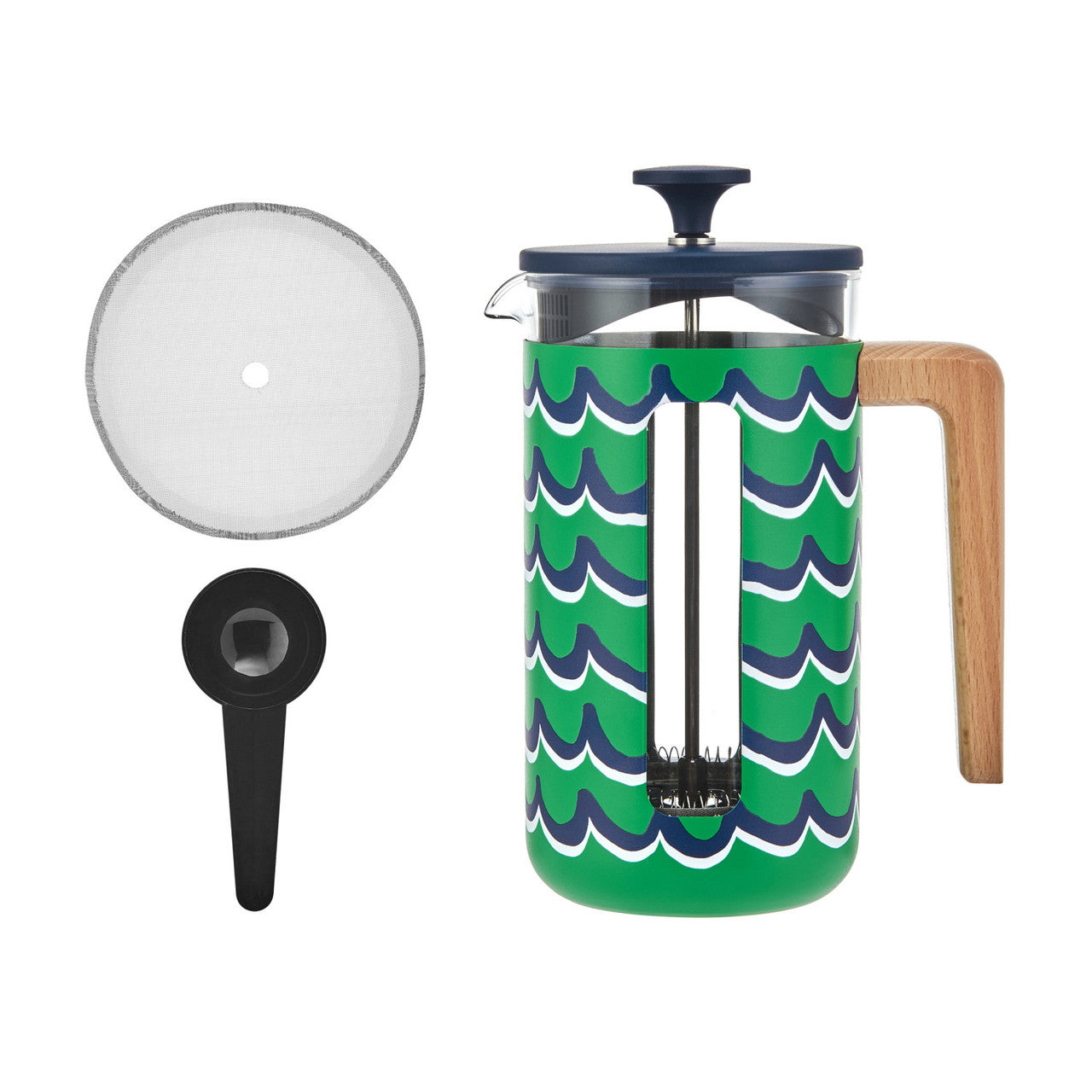 La Cafetière Pisa Stainless Steel Cafetière 8 Cup / 1L (Cyan Tides)