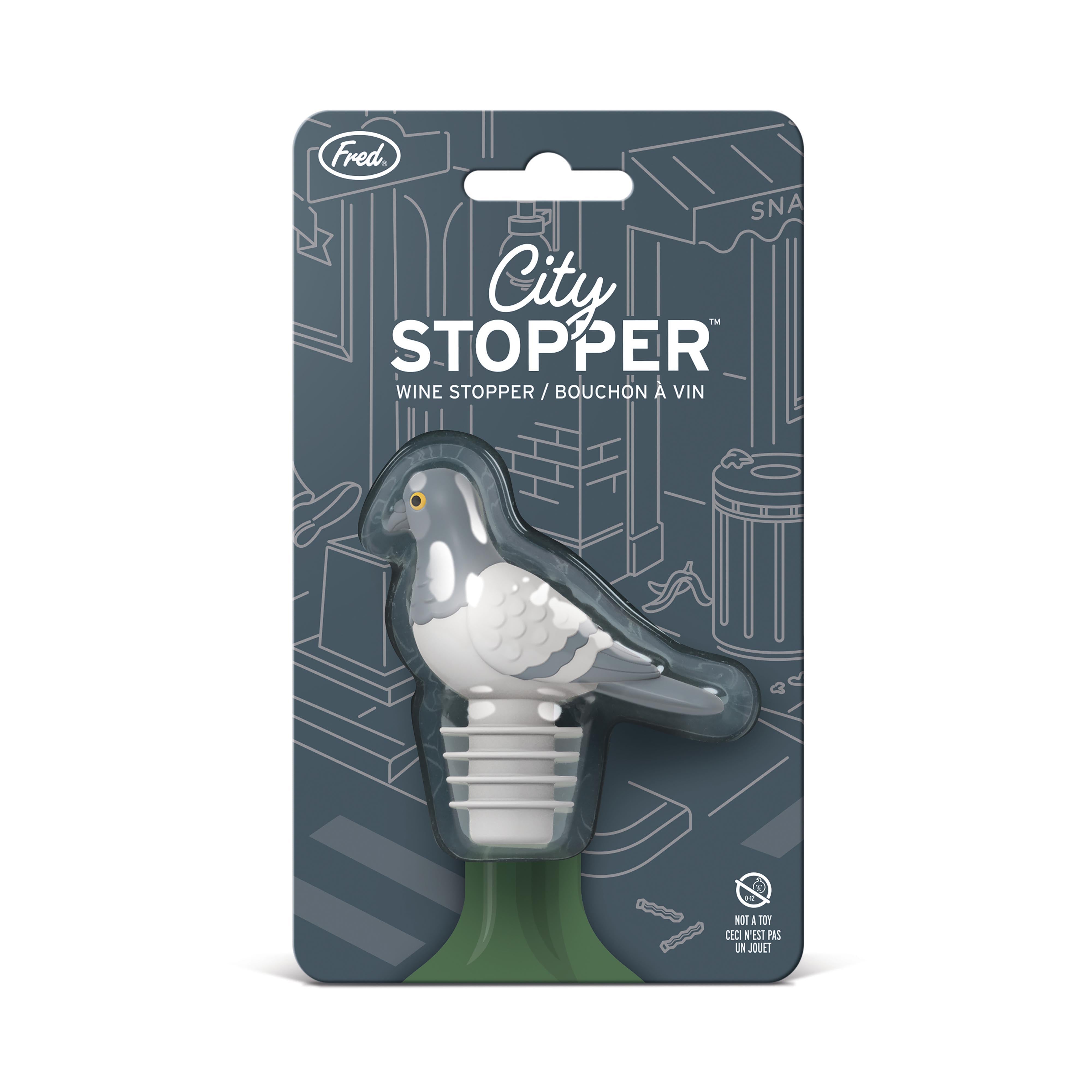 Fred City Stopper Wine Stopper Grey