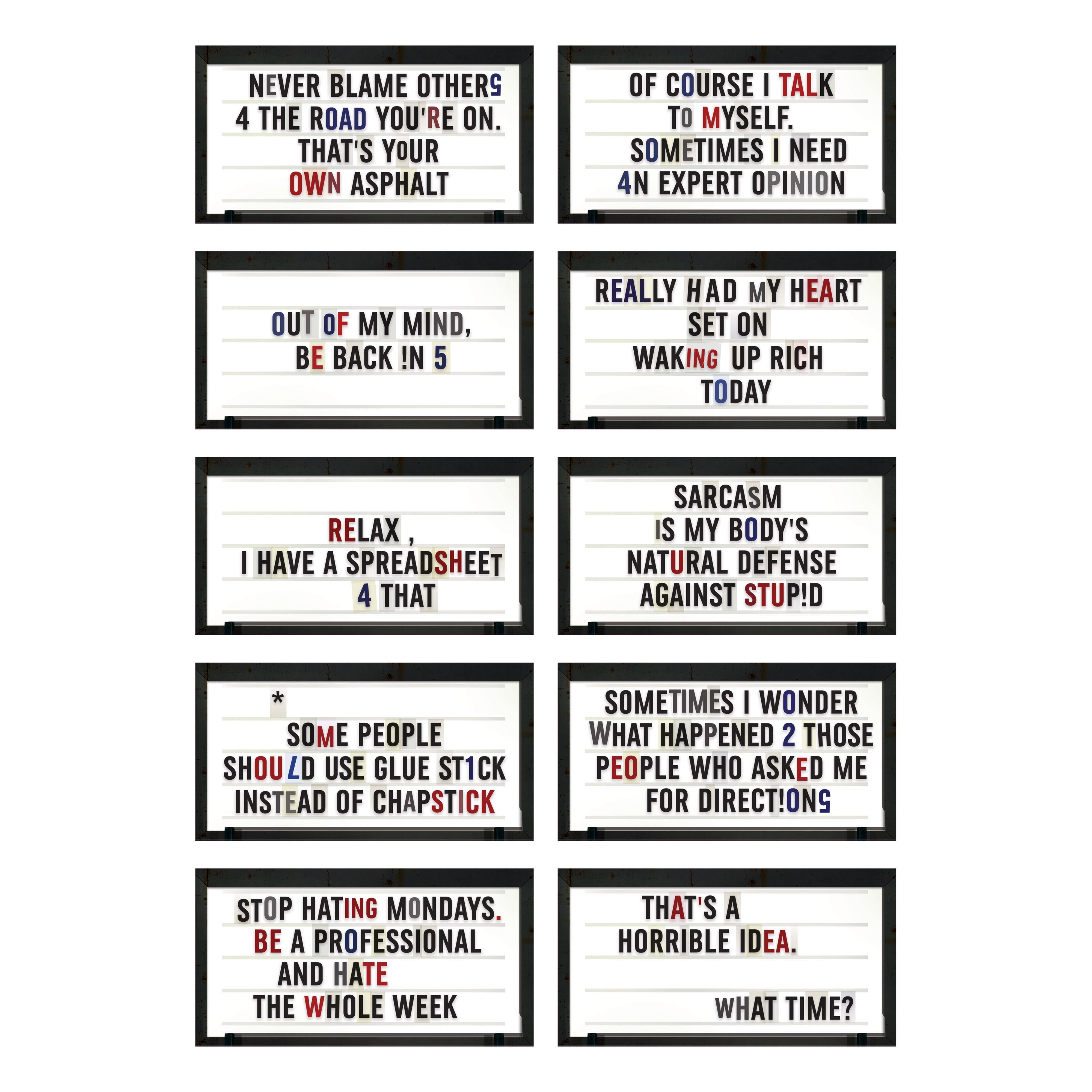 Fred Daily Marquee Desk Flip Book Multi-Coloured