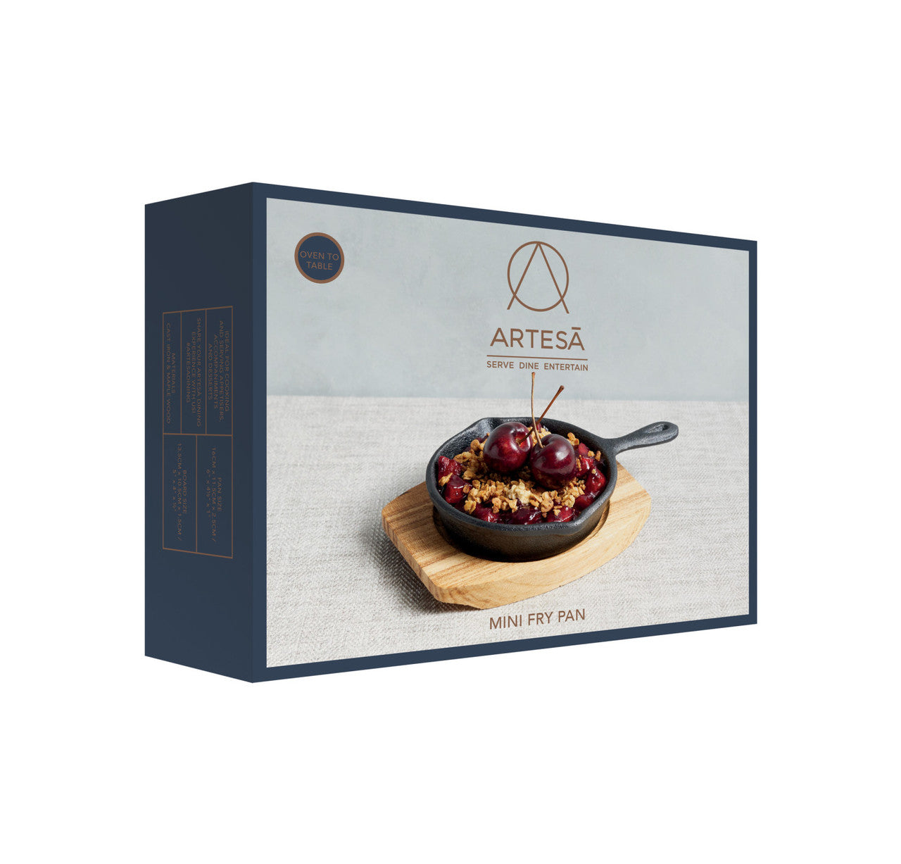 Artesà Cast Iron Mini Fry Pan with Serving Board 11cm