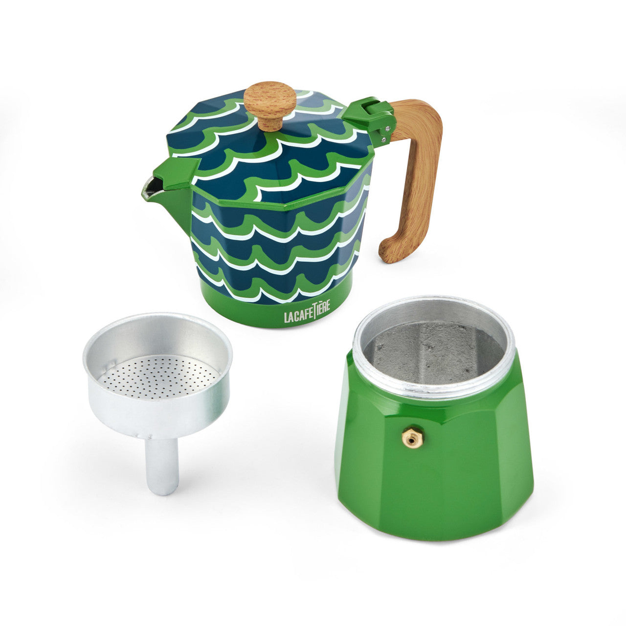 La Cafetière Venice Aluminium Espresso Maker 6 Cup / 290ml (Cyan Tides)