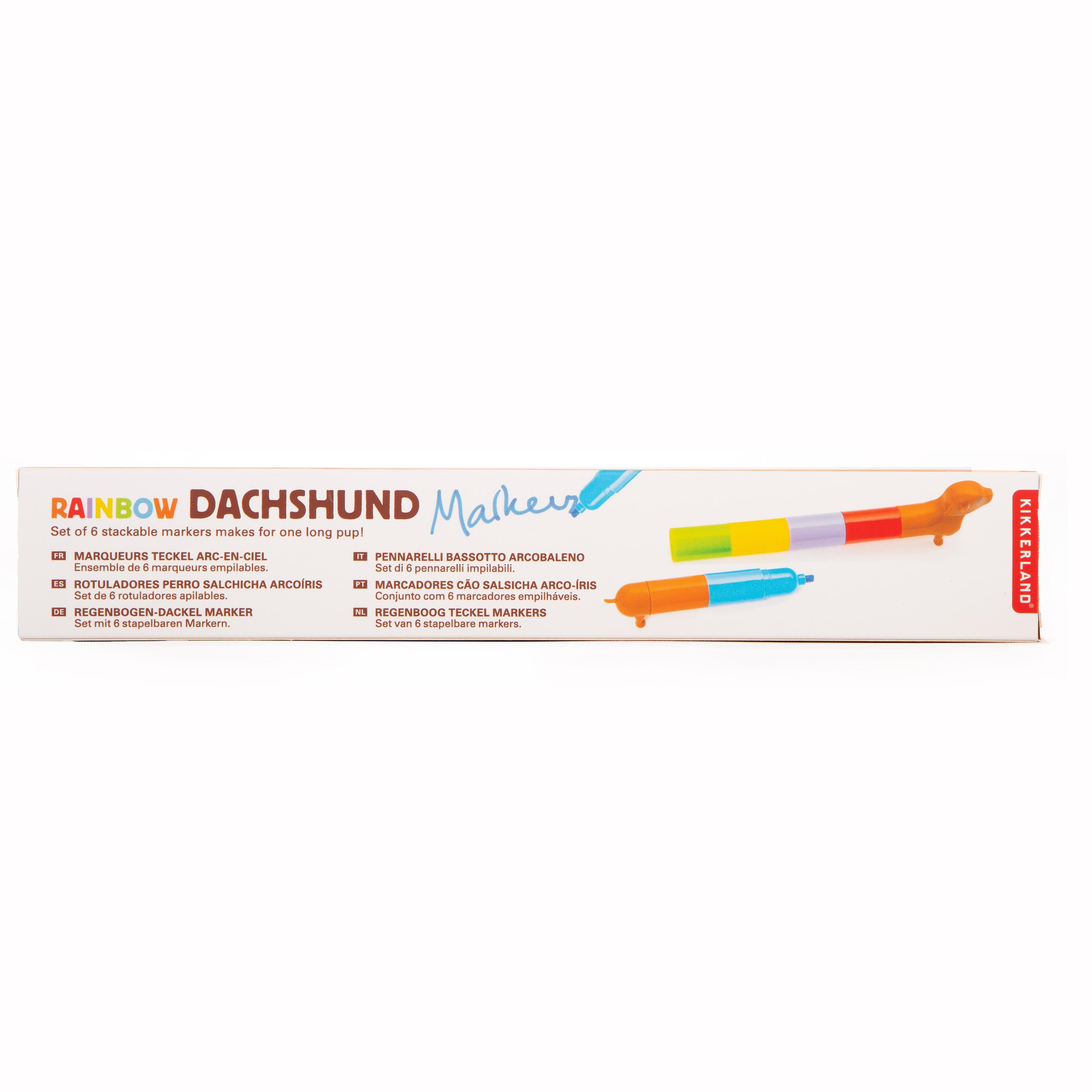Kikkerland Rainbow Dachshund Markers Multi-Coloured