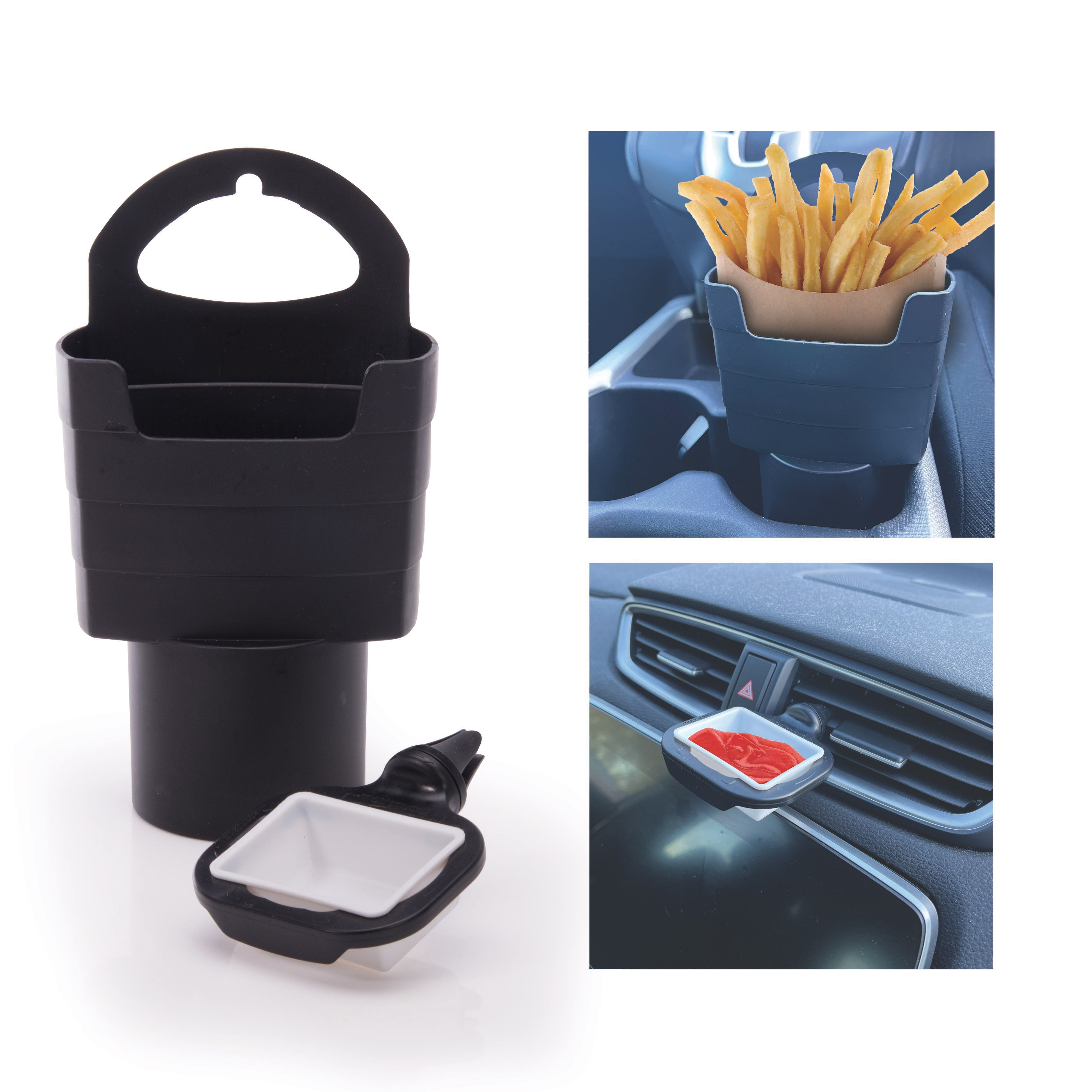 Maverick Car Chip and Sauce Holder Black