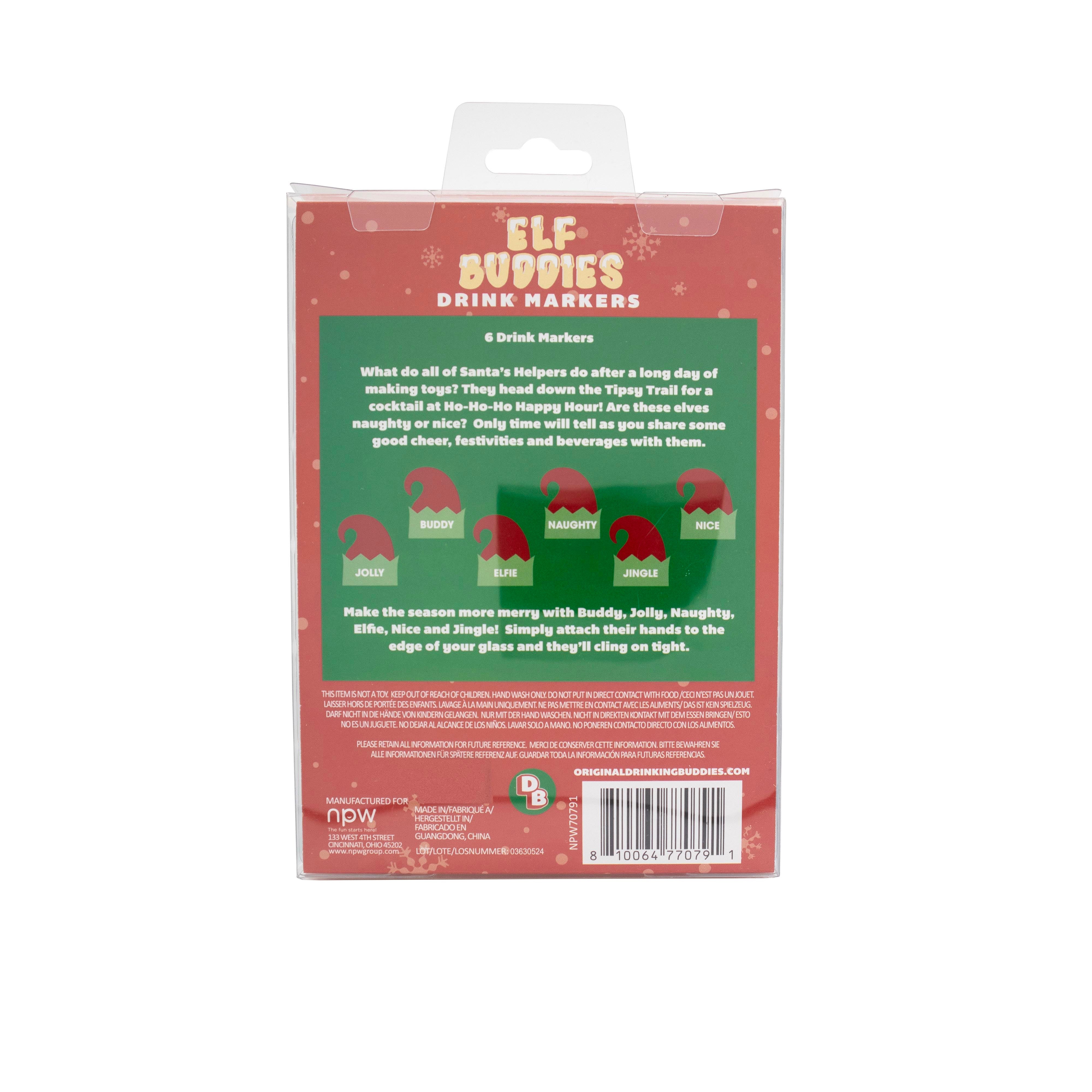 Drinking Buddies Elf Buddies Drink Markers 4 Piece Set