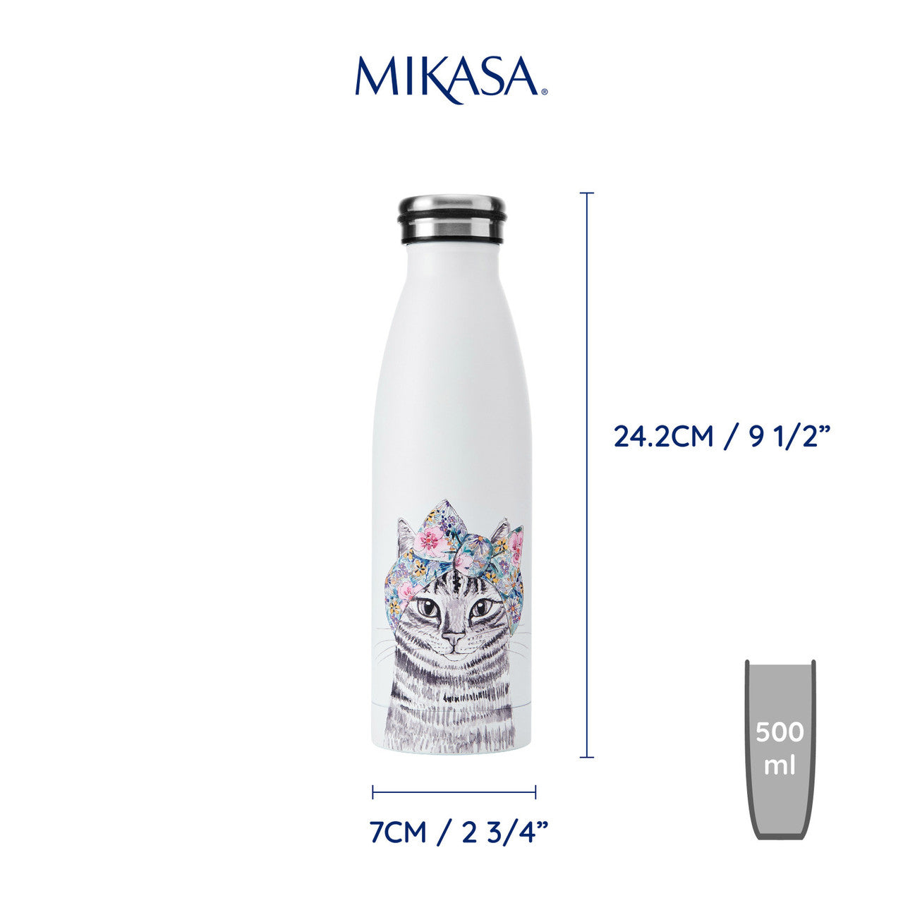Mikasa x Tipperleyhill Insulated Bottle 500ml (Cat)