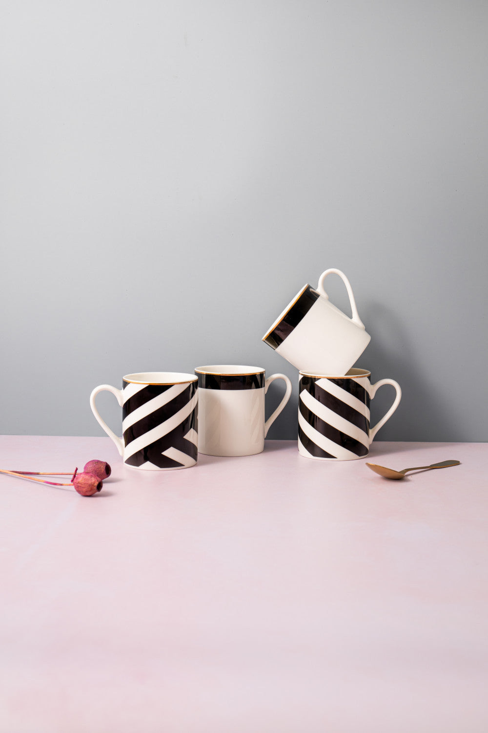 Mikasa Luxe Deco Fine China Mug Set 4 Piece 380ml