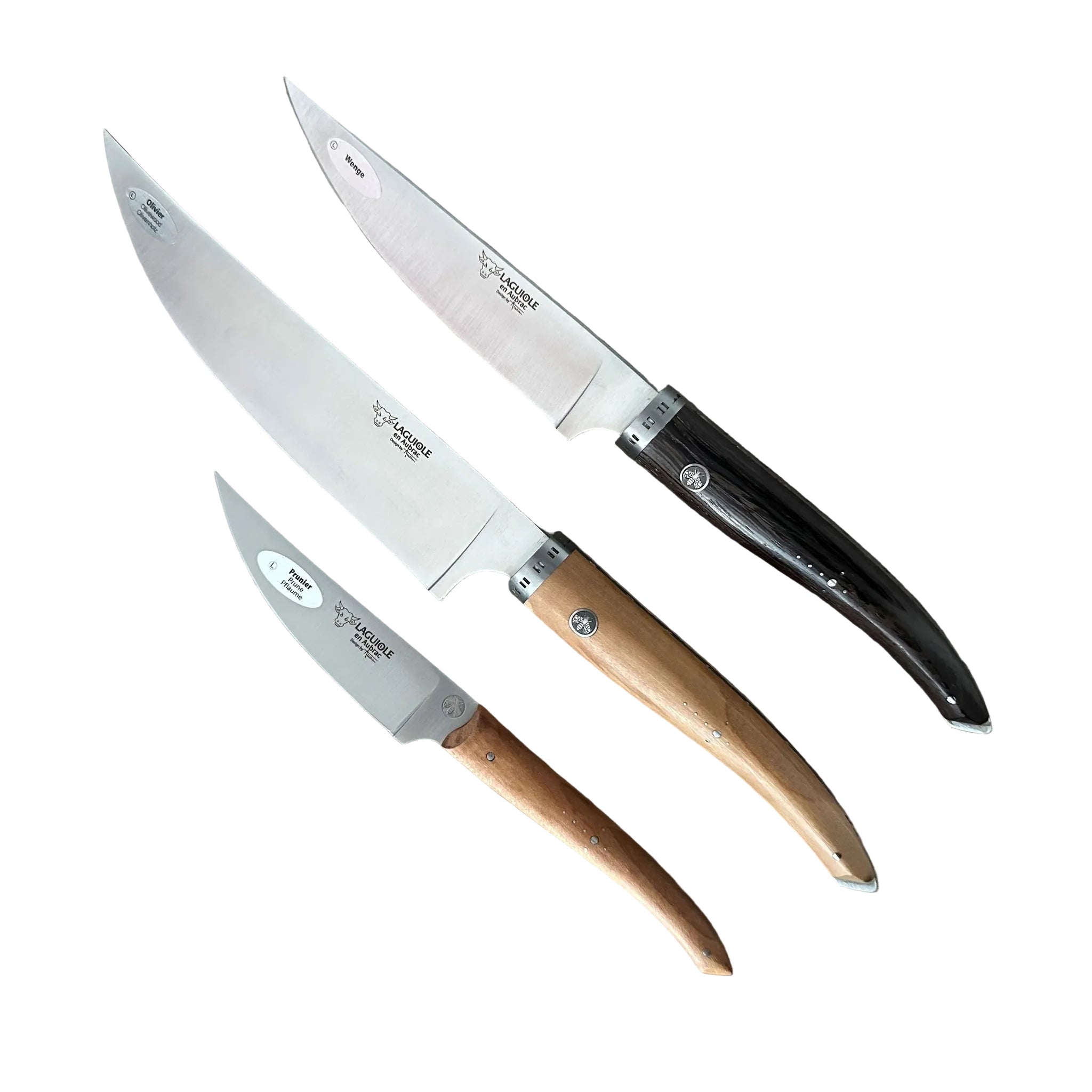 Laguiole en Aubrac 3 Piece Kitchen Knife Set - Mixed Wood (Paring & Utility & Chef's)
