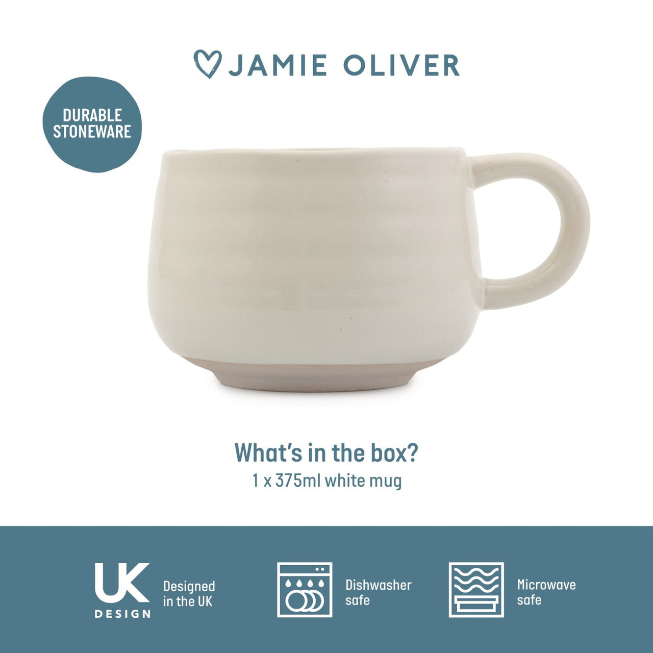 Jamie Oliver Big Love 375ml Cosy Cuppa Mug White