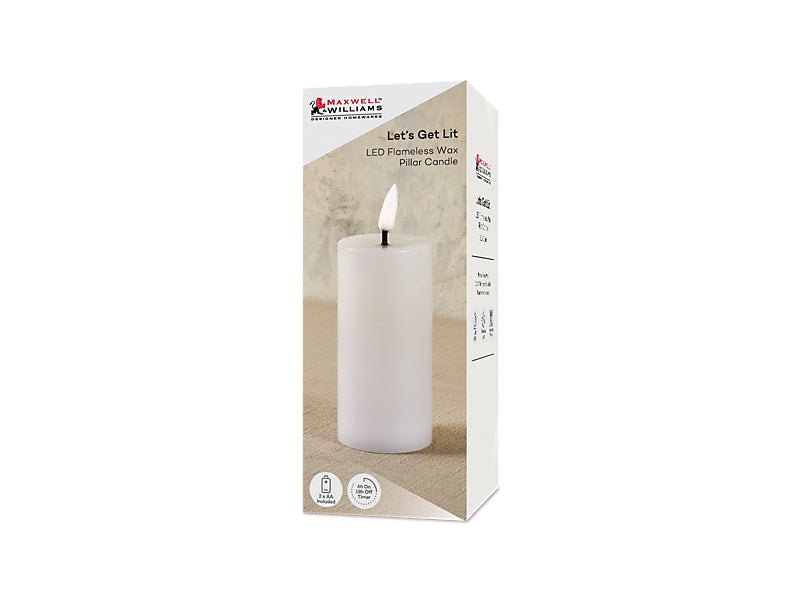 Maxwell & Williams Let's Get Lit LED Flameless Candle Natural White 10 x 15cm
