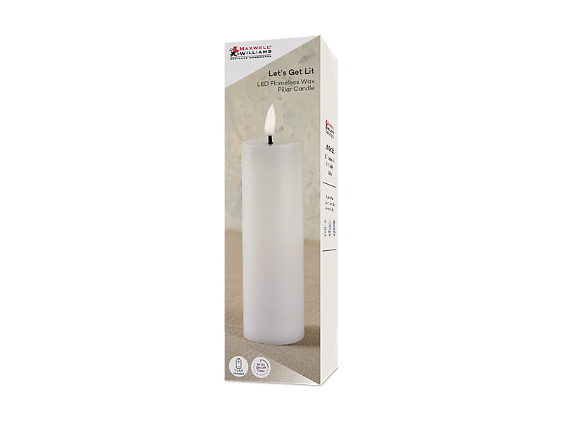 Maxwell & Williams Let's Get Lit LED Flameless Candle Natural White 5.5 x 17.5cm