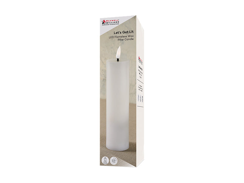 Maxwell & Williams Let's Get Lit LED Flameless Candle Natural White 5.5 x 17.5cm