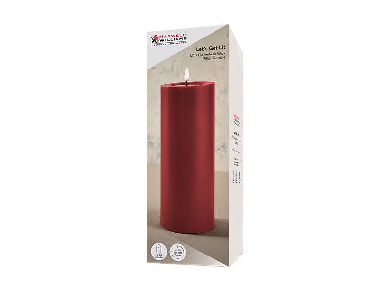 Maxwell & Williams Let's Get Lit LED Flameless Candle Cherry Red 10 x 25cm