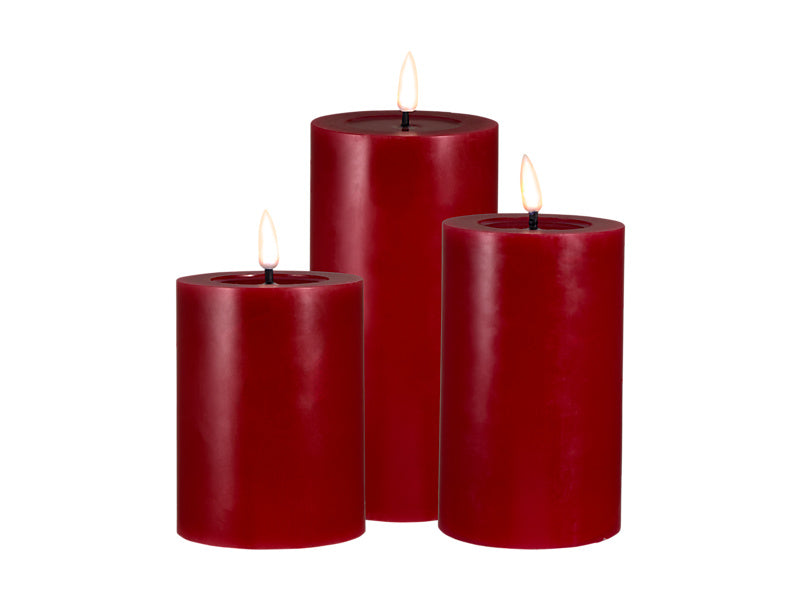 Maxwell & Williams Let's Get Lit LED Flameless Candle Cherry Red 7.5cm 3 Piece