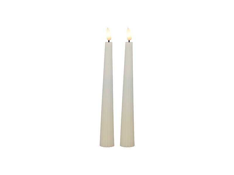 Maxwell & Williams Let's Get Lit Linea LED Taper Wax Candle Soy White 22cm 2 Piece