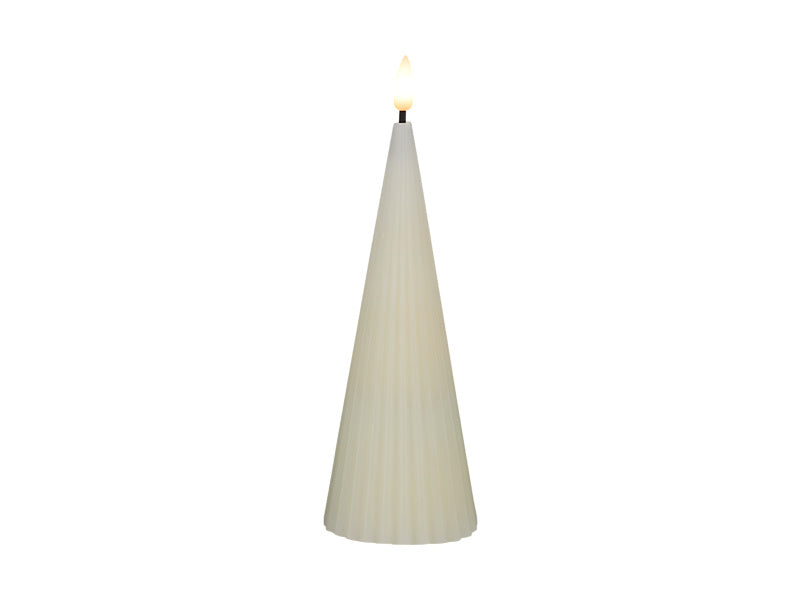 Maxwell & Williams Let's Get Lit Linea LED Cone Wax Candle Soy White 6.5 x 17cm